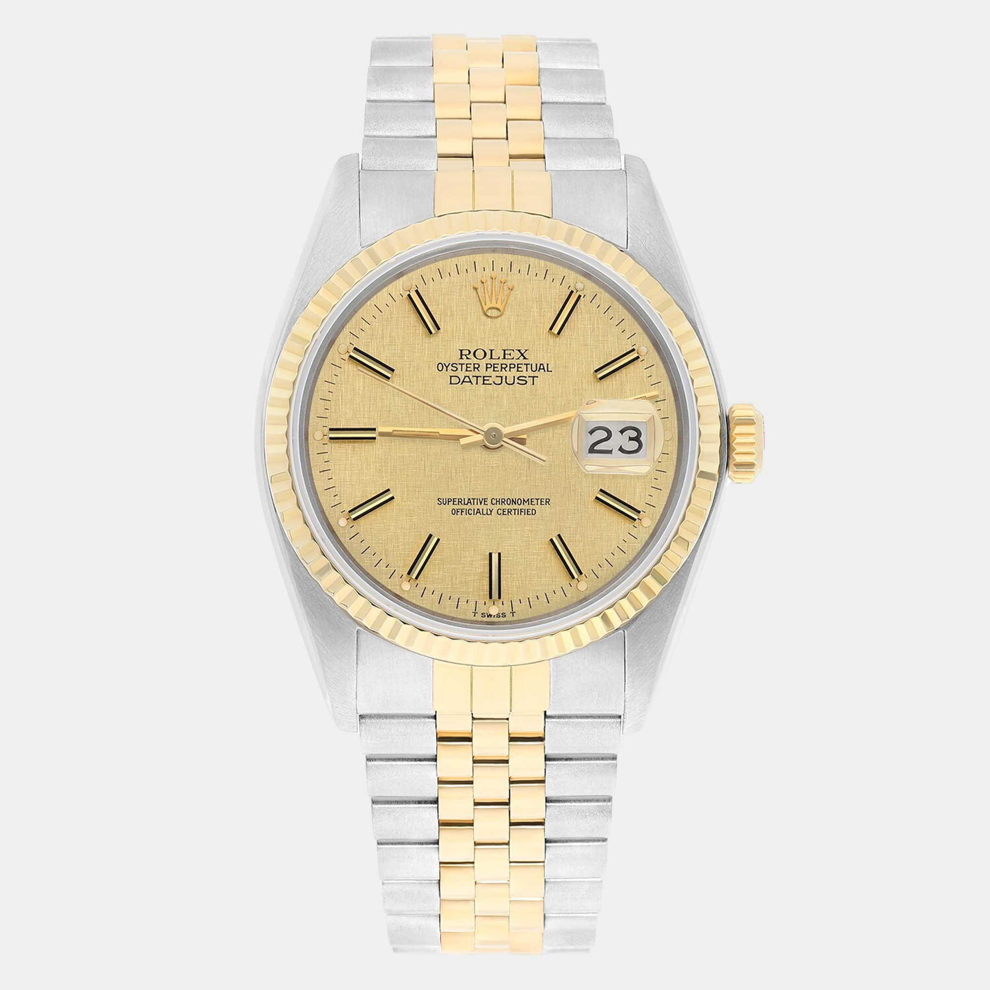 

Rolex Datejust 16013 Automatic Champagne 18k Yellow Gold Stainless Steel Women's Wristwatch 36 mm