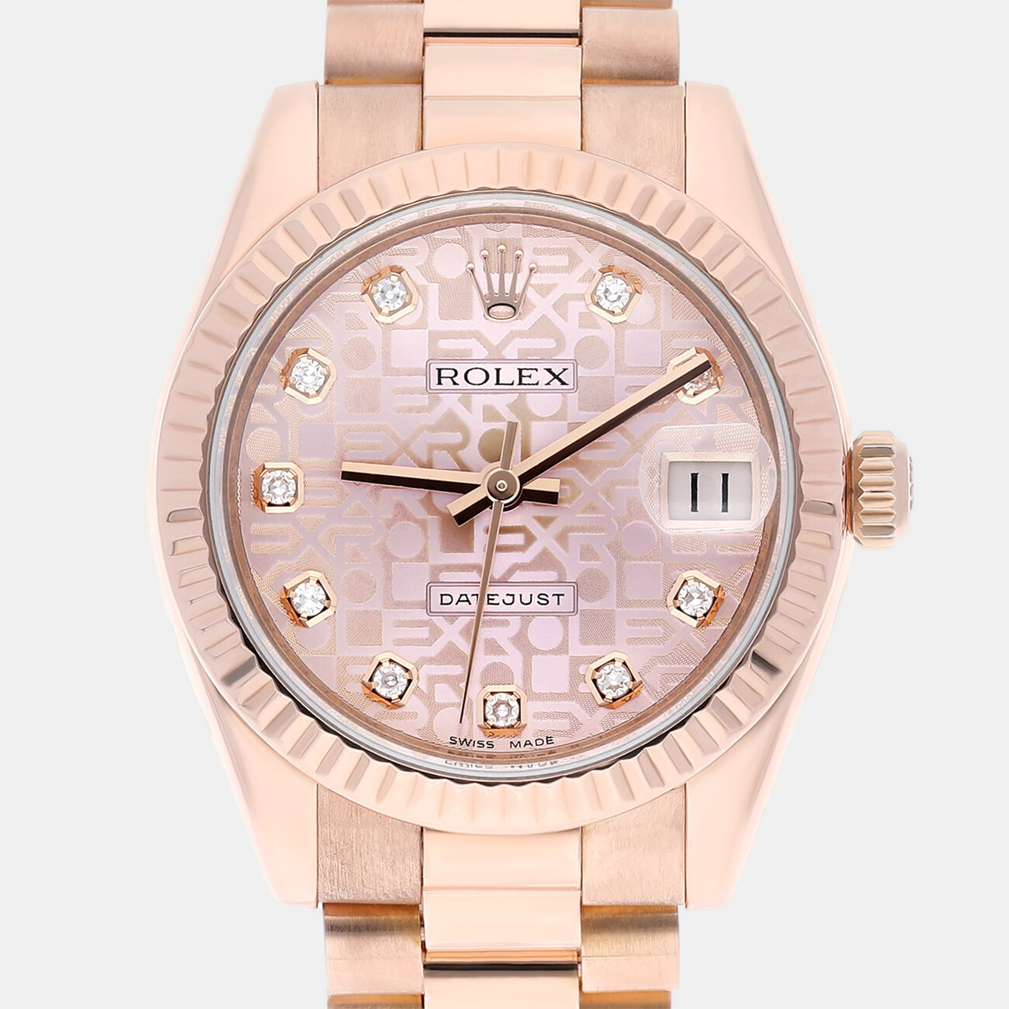 

Rolex Datejust 178275F Automatic Pink 18k Rose Gold Diamond Women's Wristwatch 31 mm