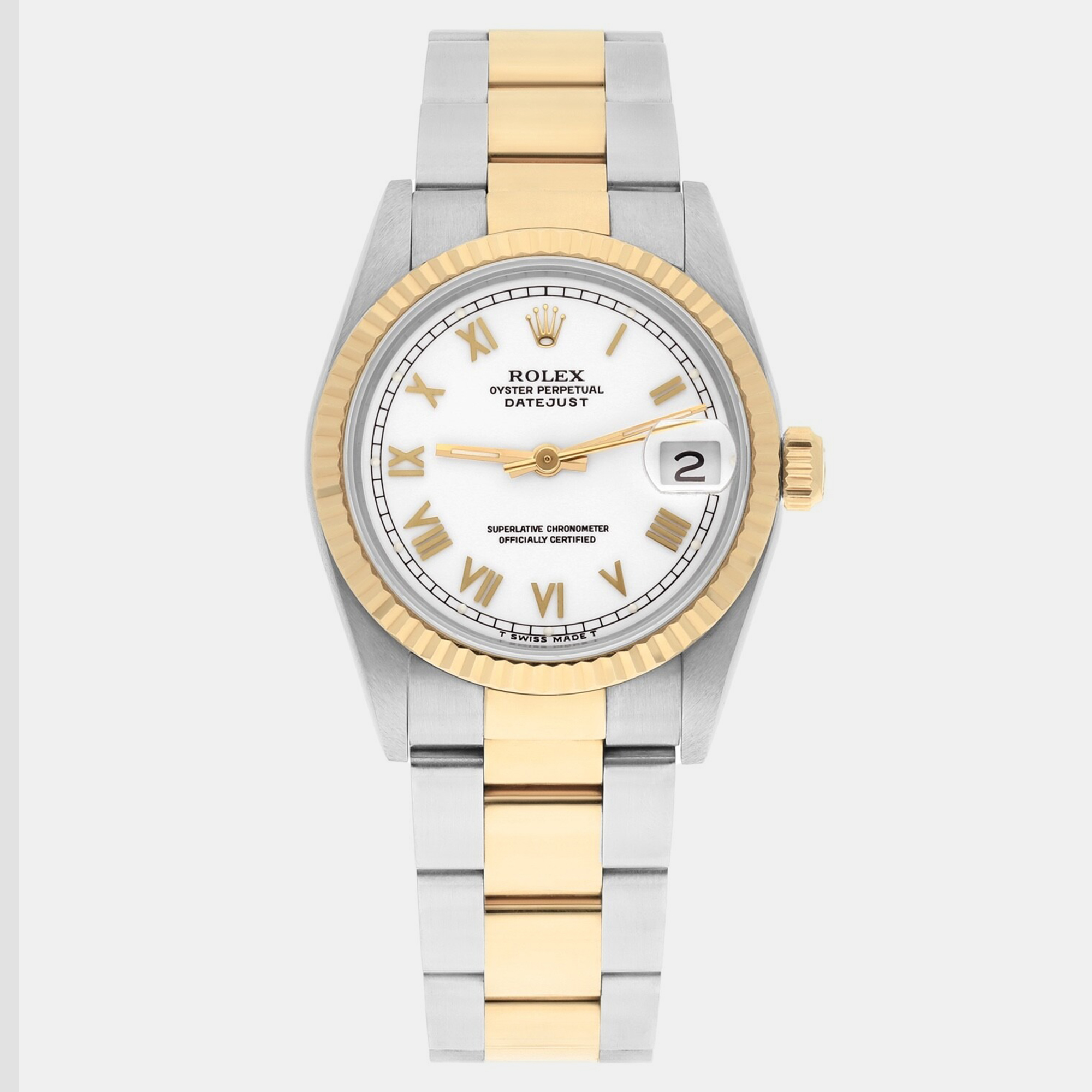 

Rolex Datejust 68273 Automatic White Stainless Steel 18K Yellow Gold Women's Wristwatch 31 mm