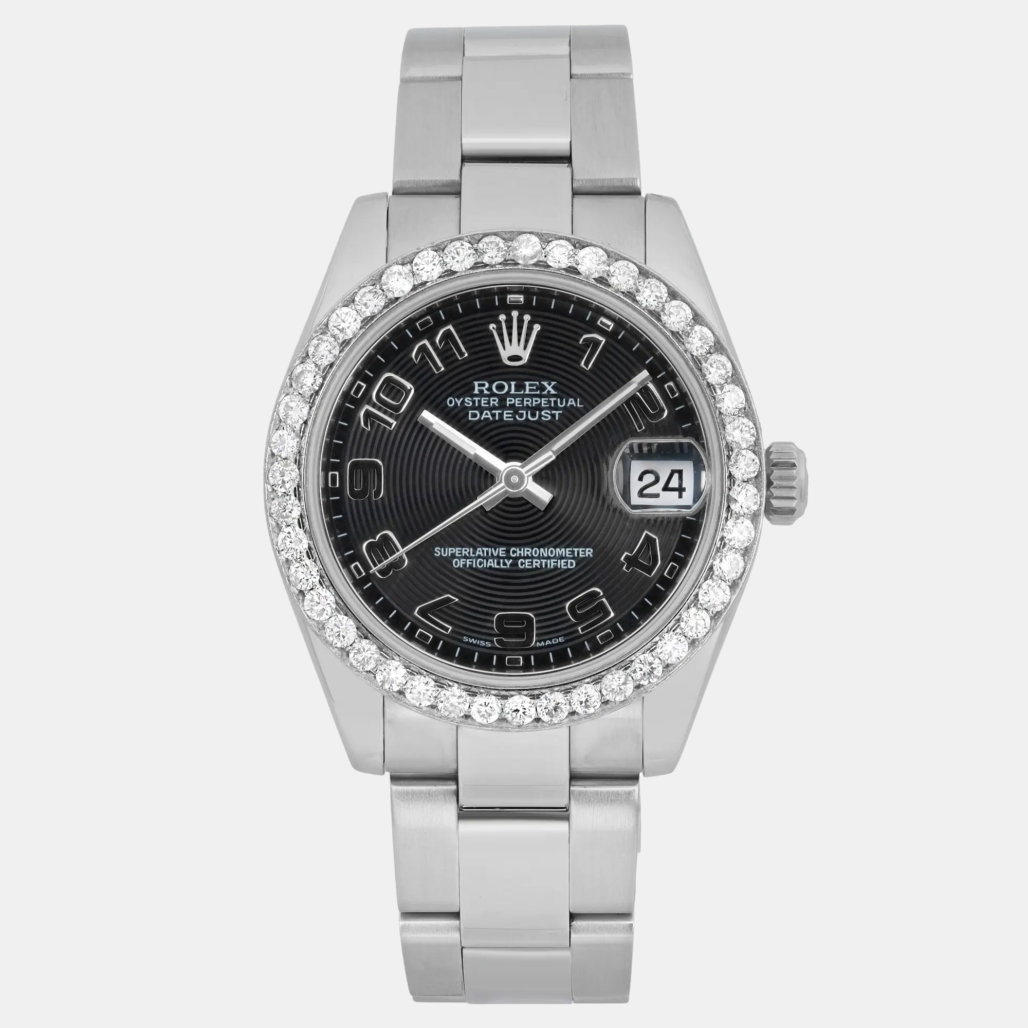 

Rolex Datejust 178240 Automatic Customised Black Dial Stainless Steel Women's Wristwatch 31 mm