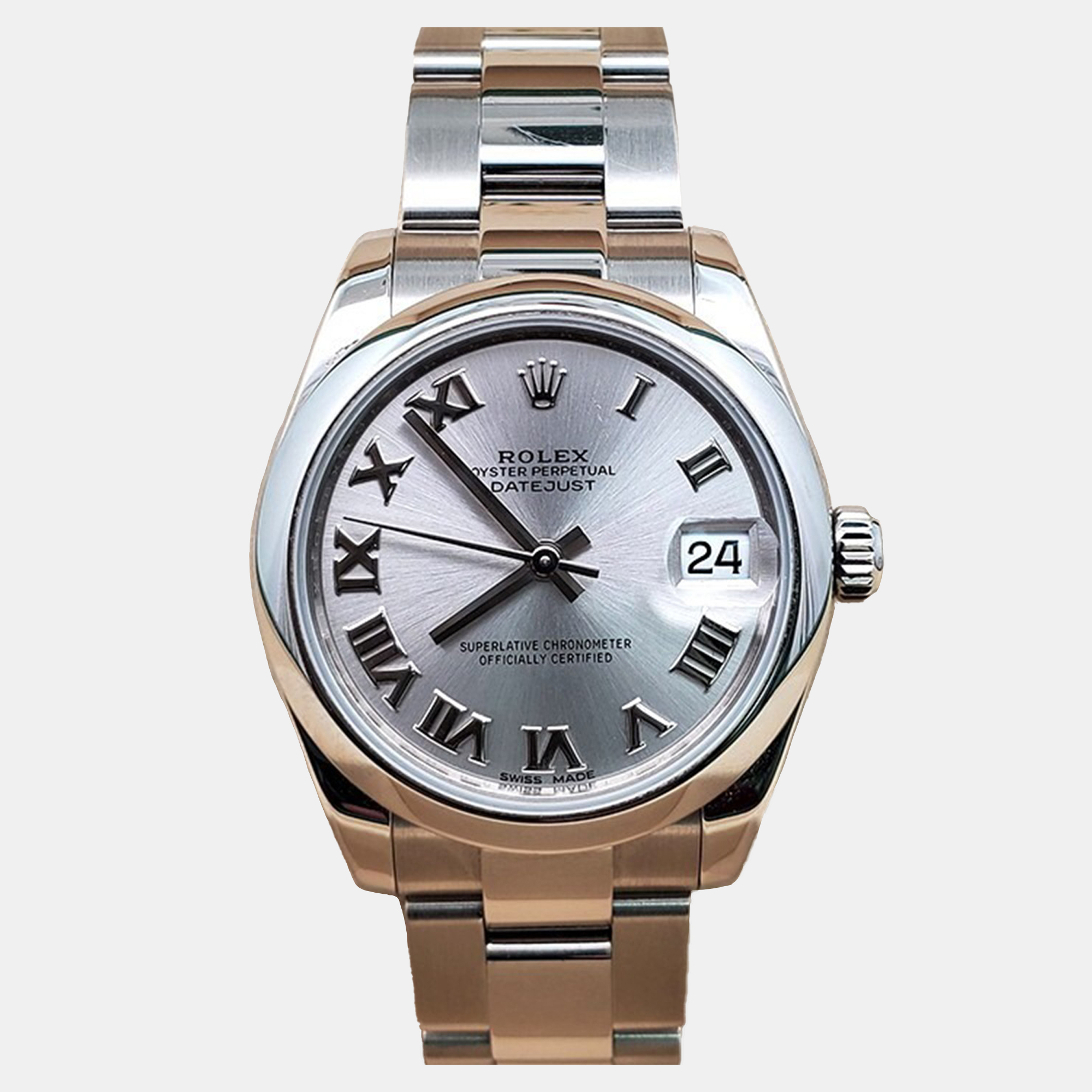 Pre-owned Rolex Datejust 178240 Automatic Silver Stainless Steel Women's Wristwatch 31 Mm