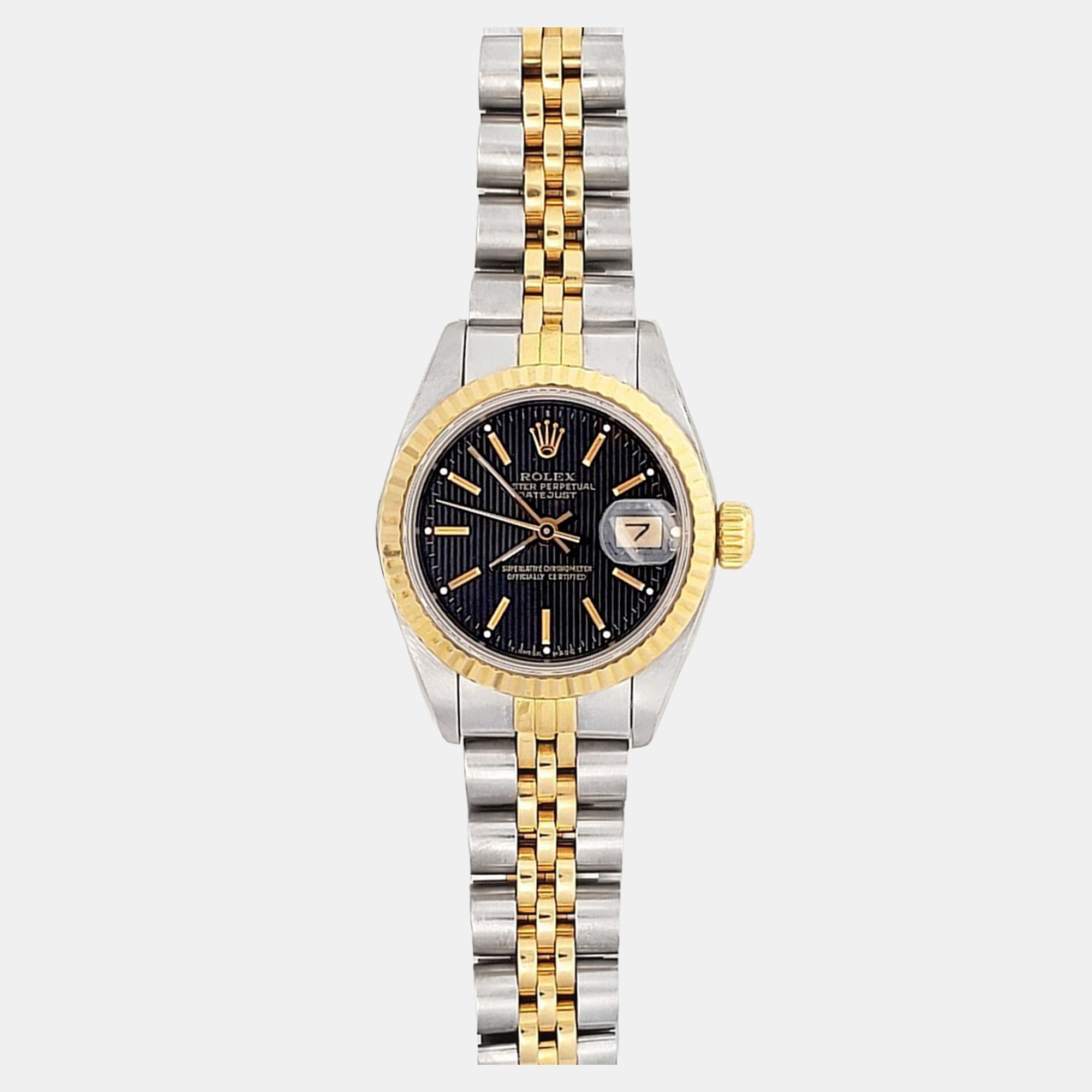 

Rolex Datejust 69173 Automatic Black 18k Yellow Gold Stainless Steel Women's Wristwatch 26 mm
