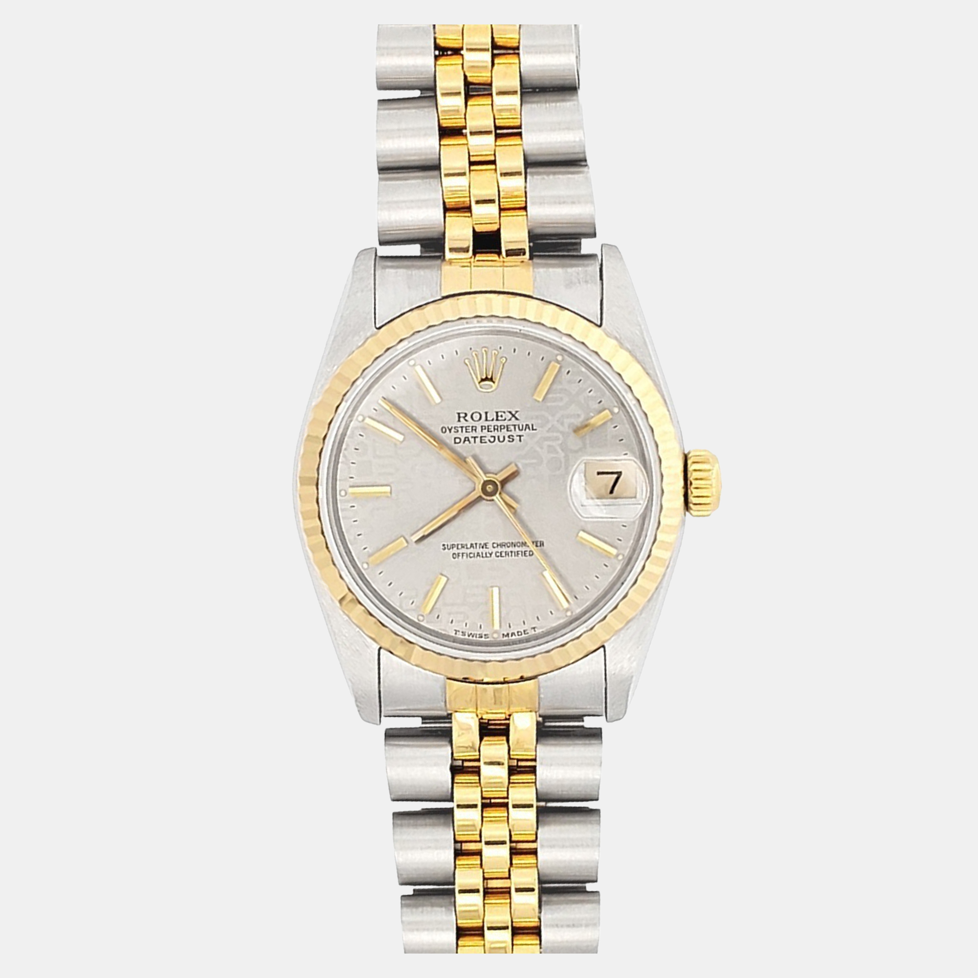 Rolex Datejust 68273 Automatic Grey 18k Yellow Gold Stainless Steel Women’s Wristwatch 31 mm