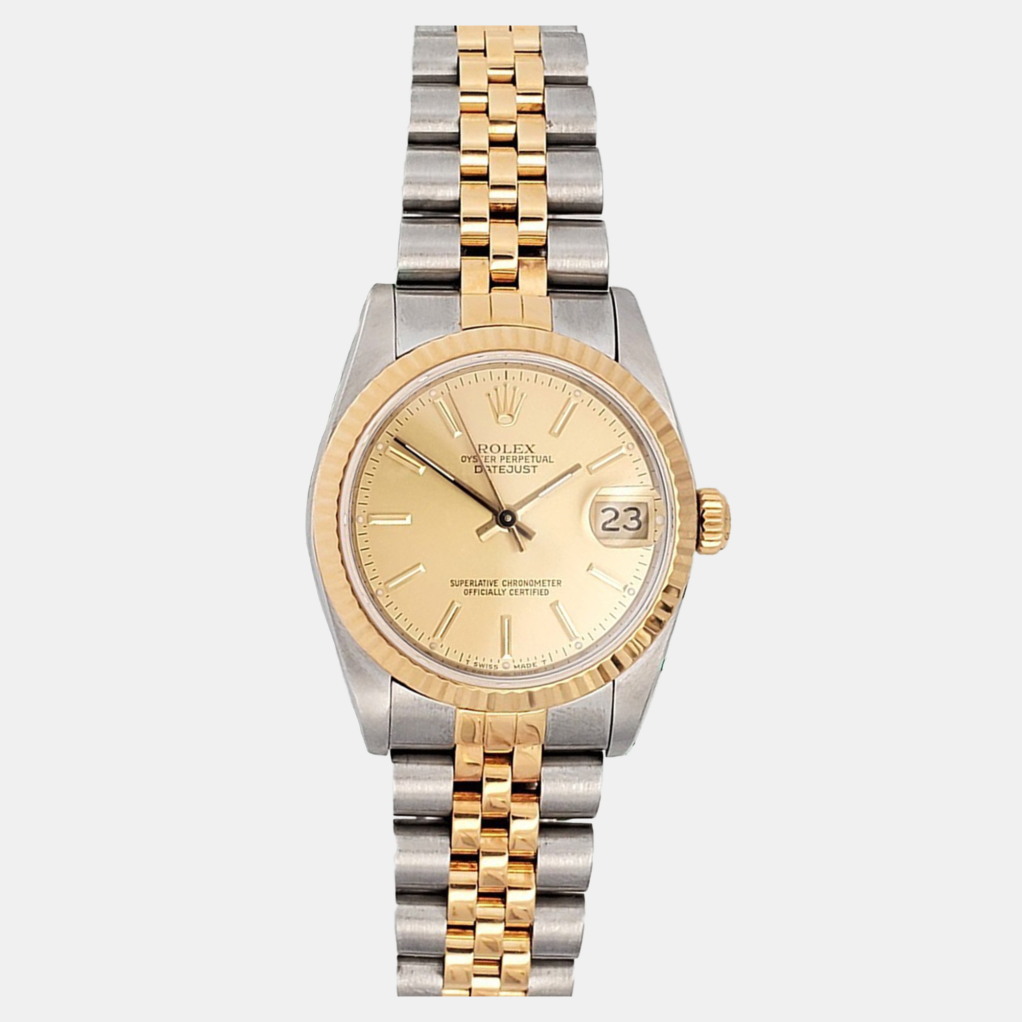 

Rolex Datejust 68273 Automatic Champapgne 18k Yellow Gold Stainless Steel Women's Wristwatch 31 mm