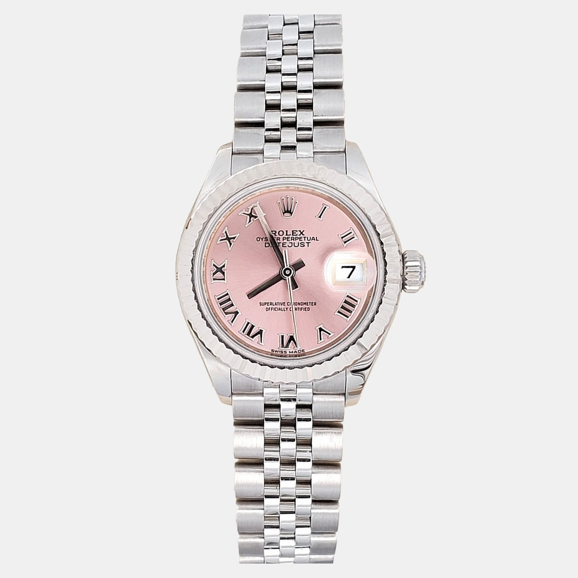 

Rolex Datejust 279174 Automatic Pink 18k White Gold Stainless Steel Women's Wristwatch 28 mm