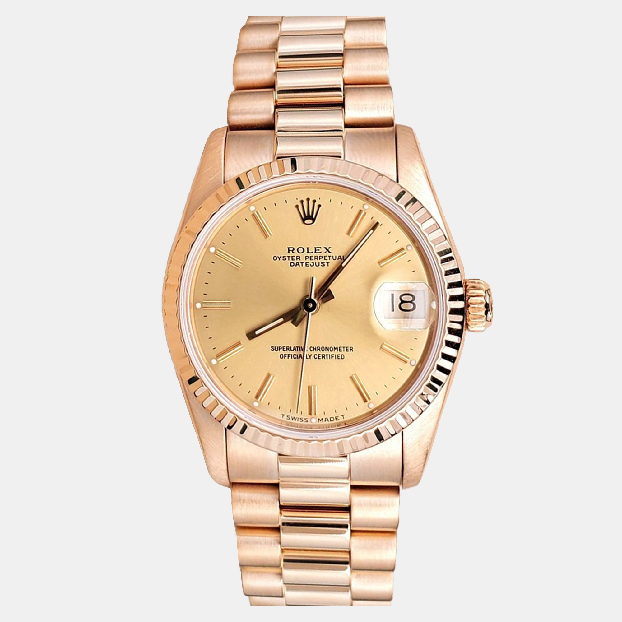 

Rolex Datejust 68278 Automatic Champagne 18K Yellow Gold Women’s Wristwatch 31 mm