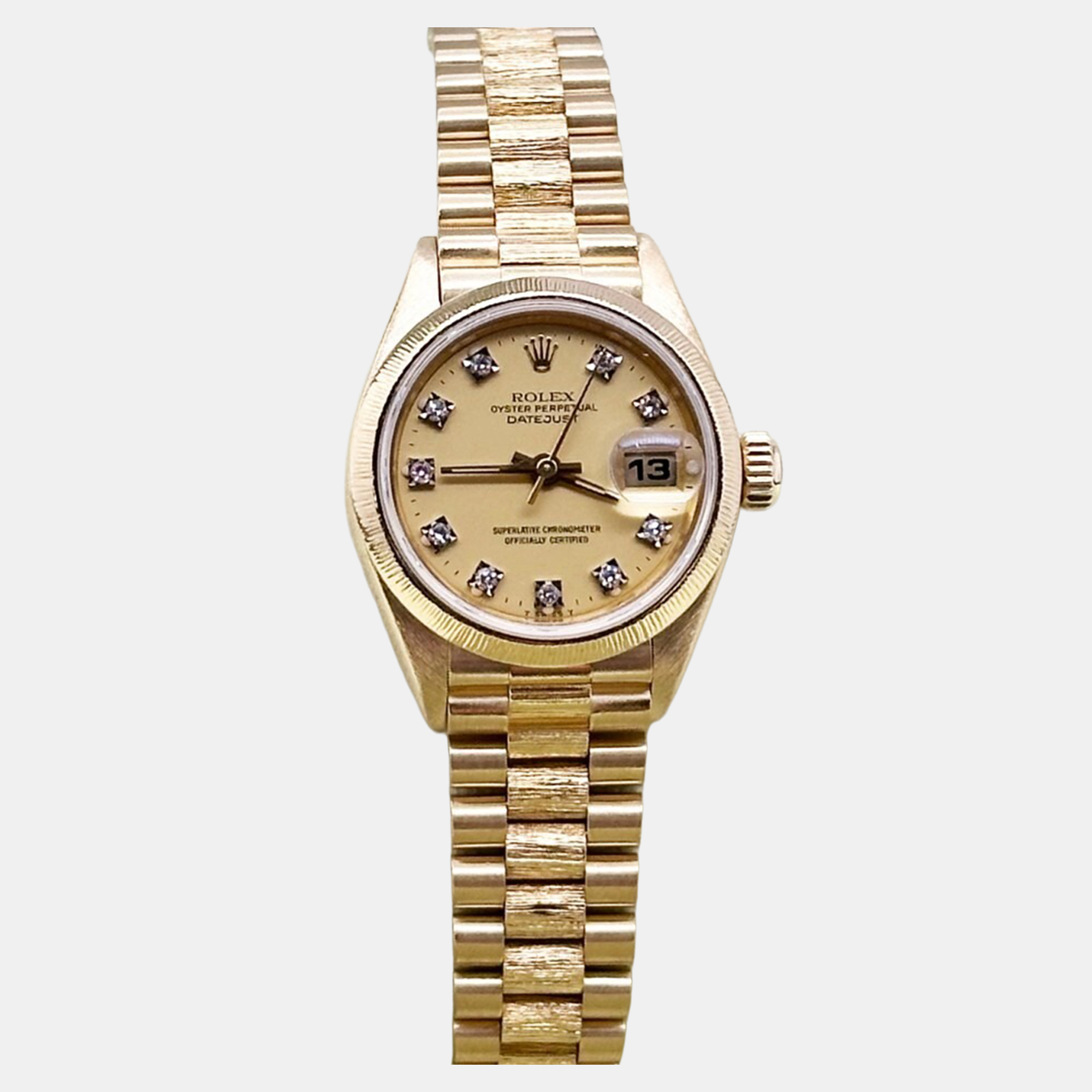 

Rolex President Datejust 69278 Automatic Diamond 18k Yellow Gold Women's Wristwatch 26 mm