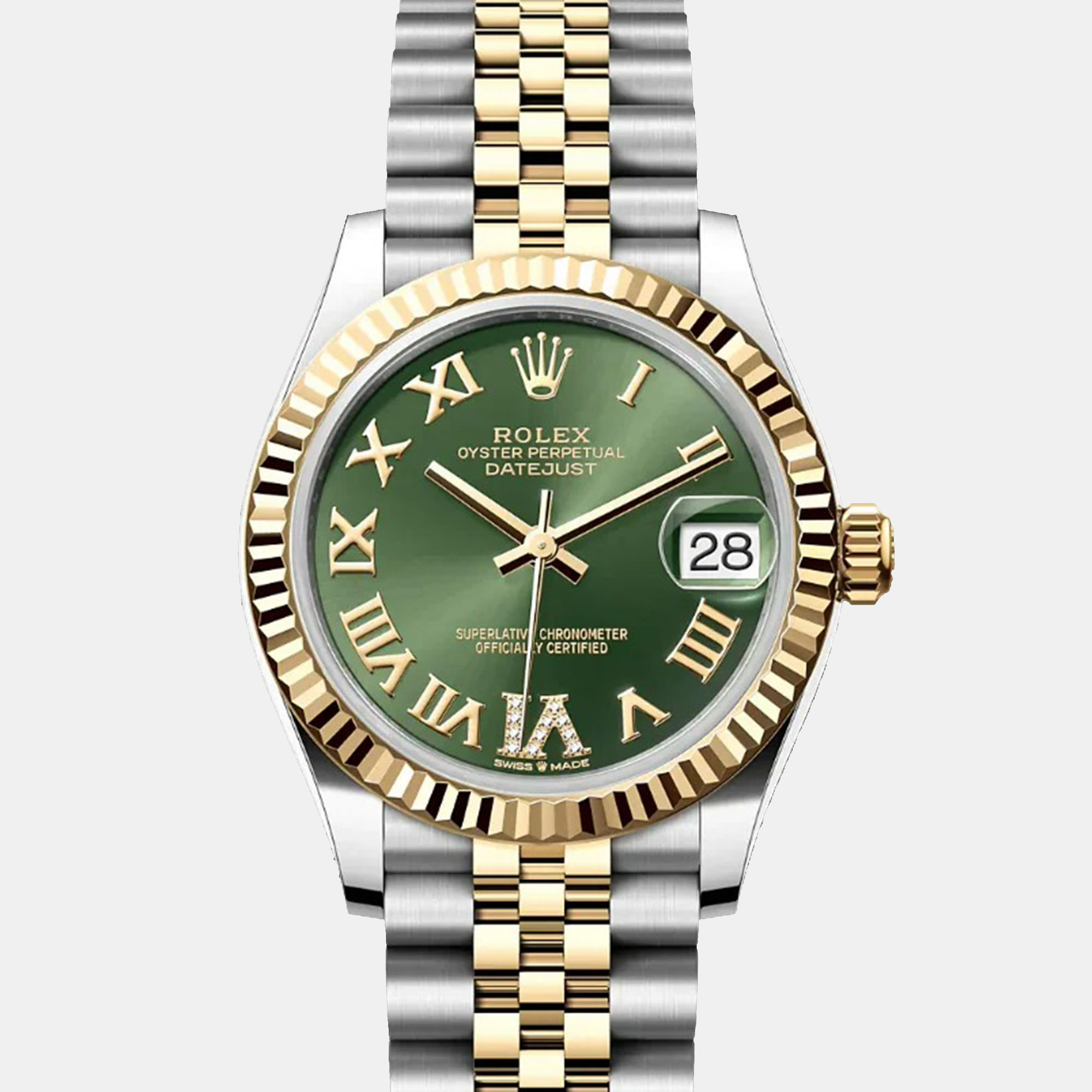 

Rolex Datejust 278273-0016 Automatic Green Diamond 18K Yellow Gold Stainless Steel Women’s Wristwatch 31 mm