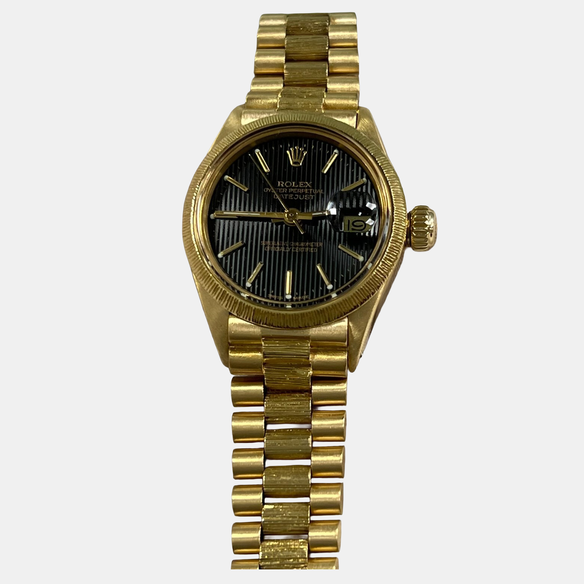 

Rolex Datejust President 6917 Automatic Black 18K Yellow Gold Women's Wristwatch 26 mm