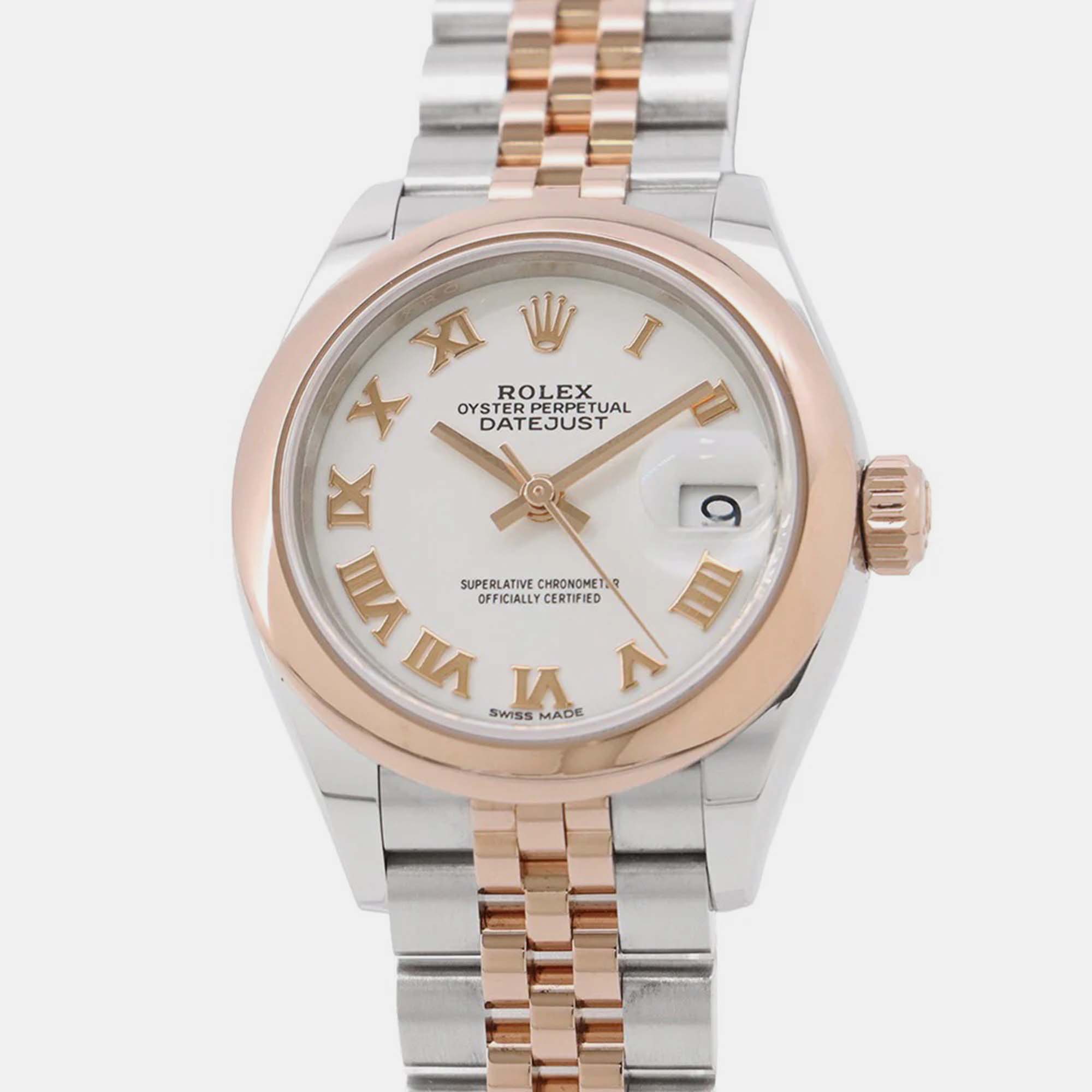 

Rolex Datejust 279161 Automatic White 18k Rose Gold Stainless Steel Women's Wristwatch 28 mm