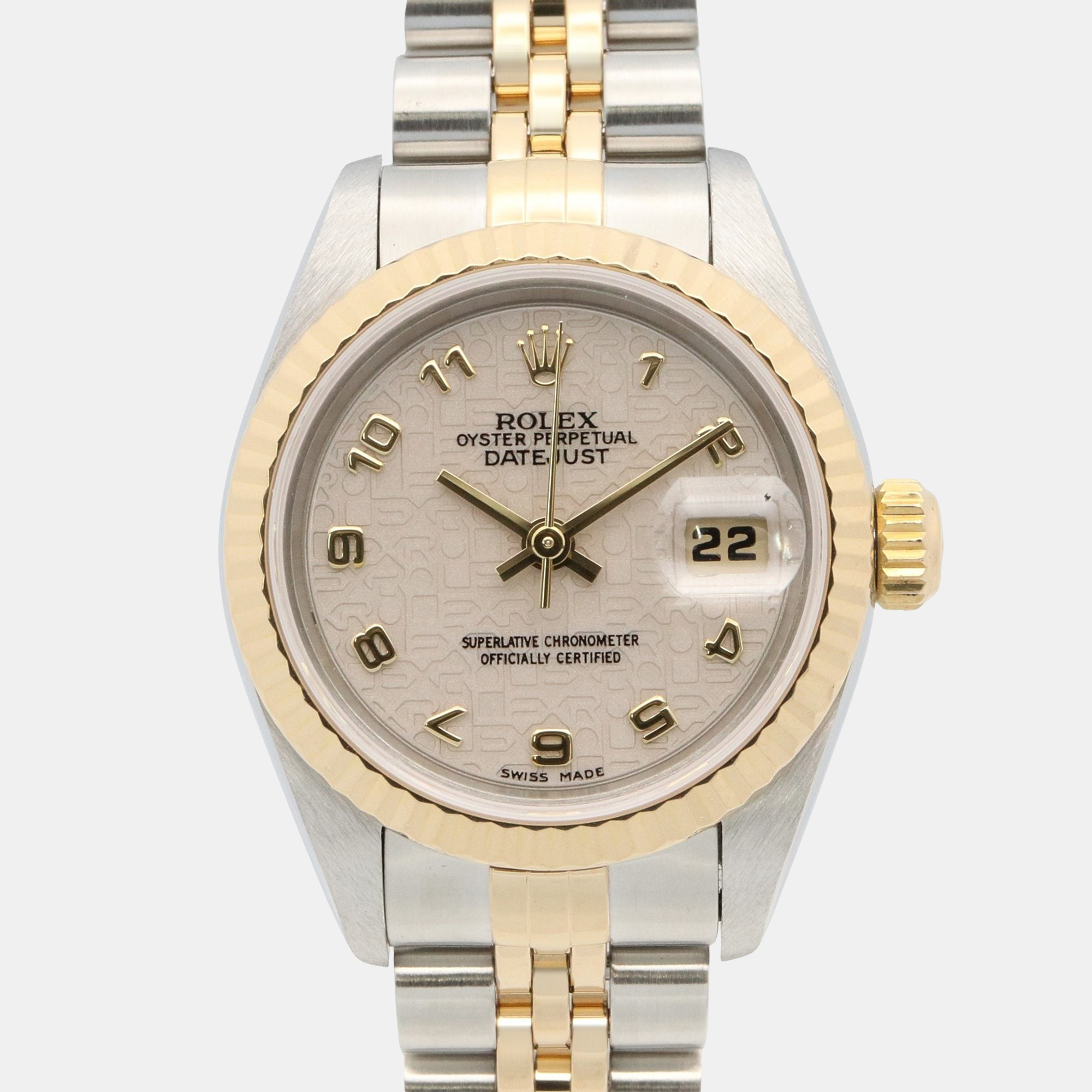 

Rolex Datejust 69173 Automatic Beige 18k Yellow Gold Stainless Steel Women's Wristwatch 26 mm