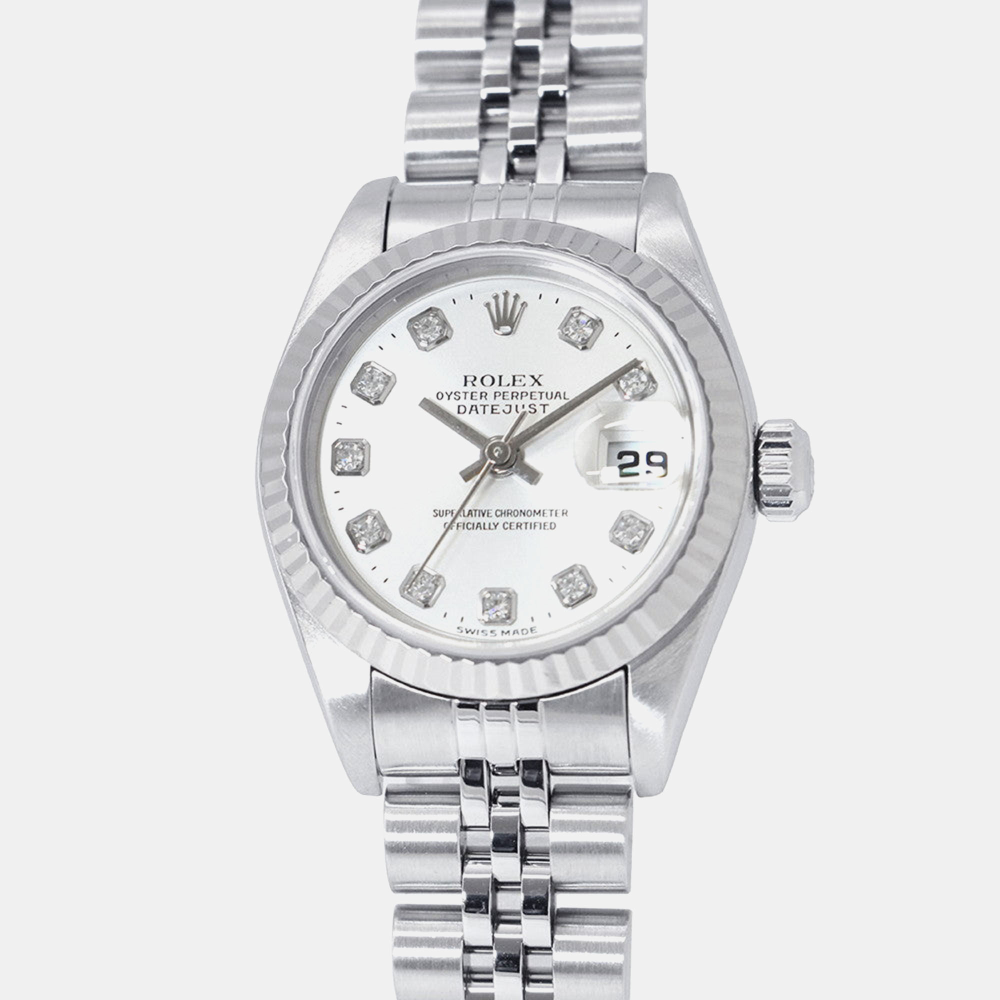 

Rolex Datejust 79174G Automatic Silver 18k White Gold Stainless Steel Women’s Wristwatch 26 mm