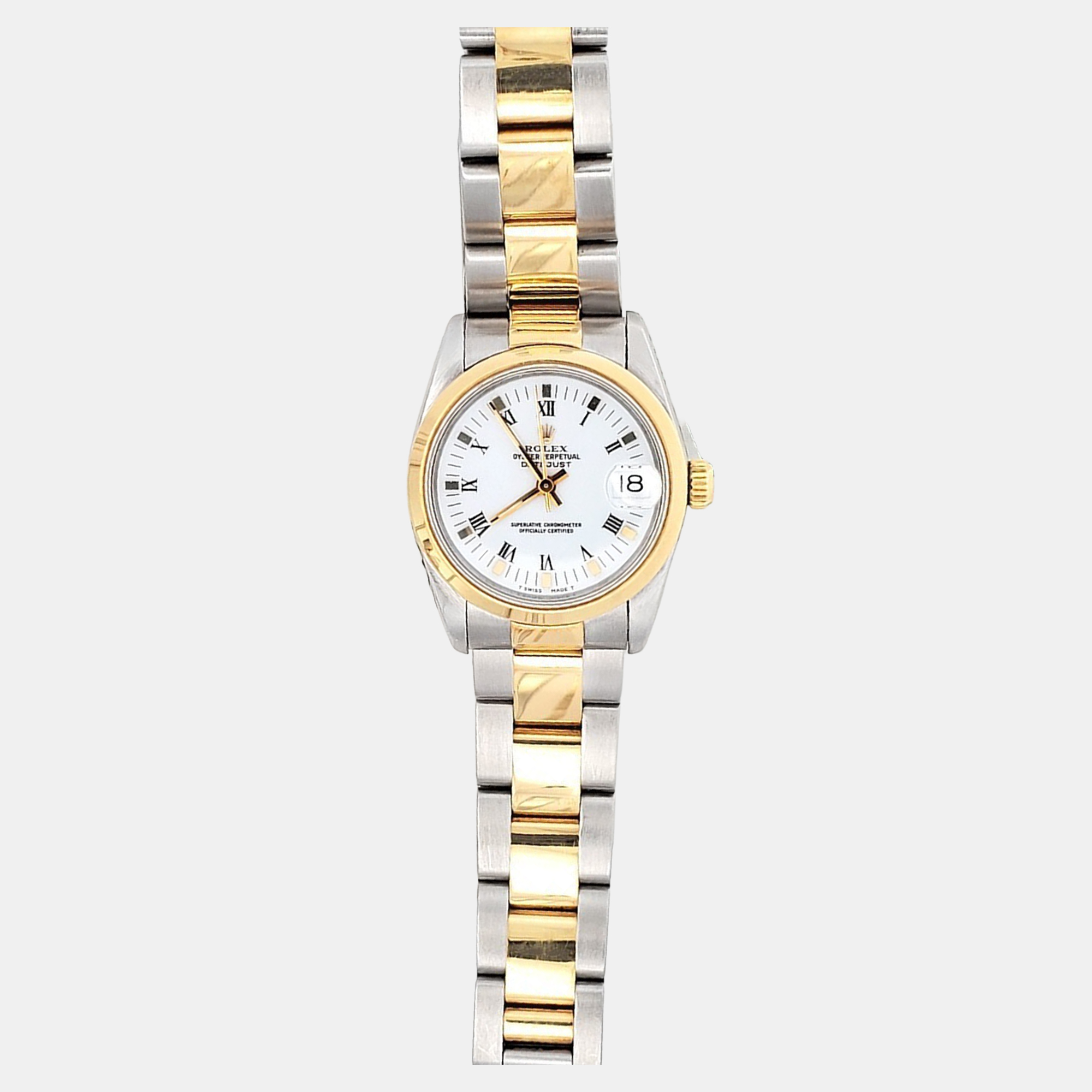 

Rolex Datejust 68243 Automatic White 18k Yellow Gold Stainless Steel Women's Wristwatch 31 mm