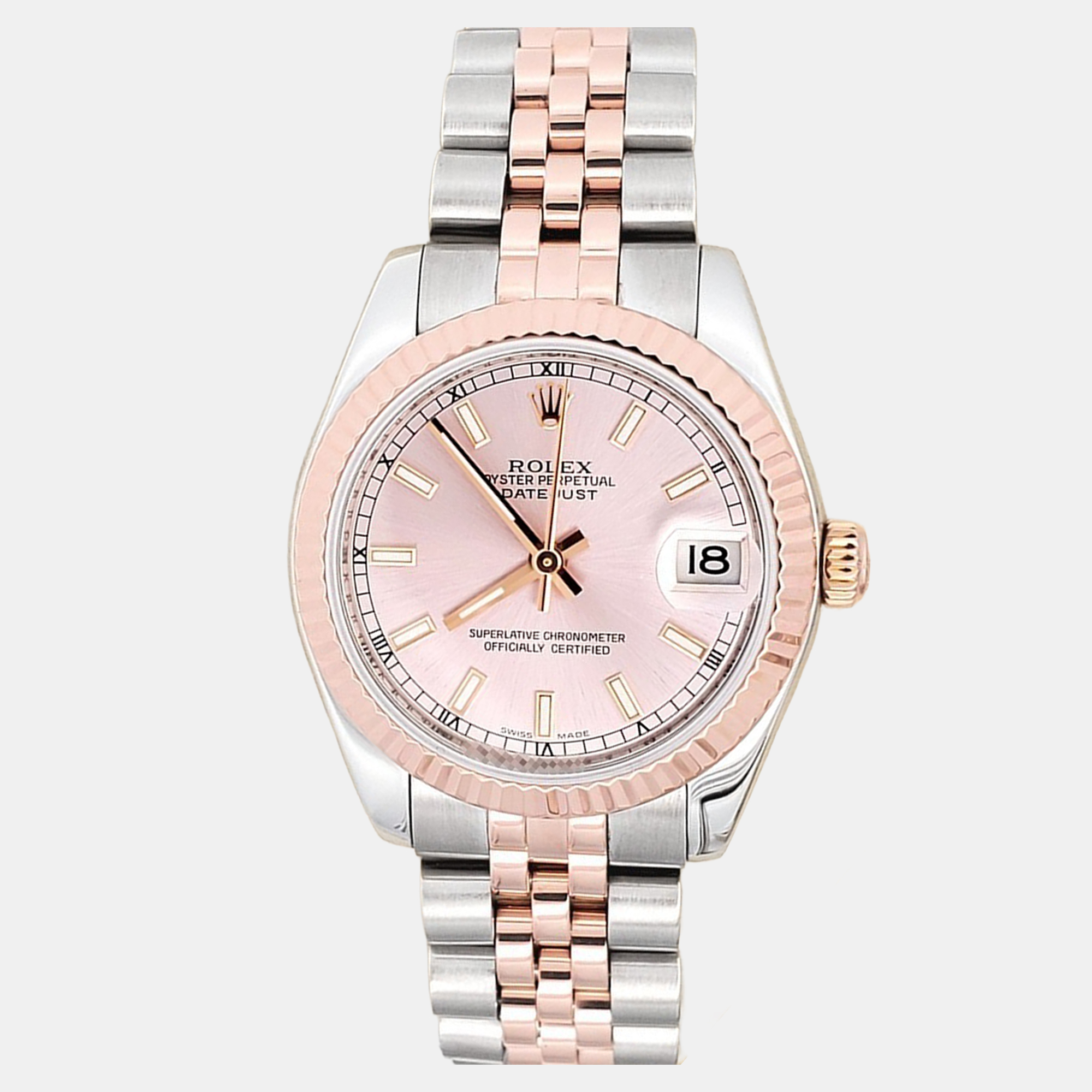 

Rolex Datejust 178271 Automatic Pink 18k Rose Gold Stainless Steel Women's Wristwatch 31 mm