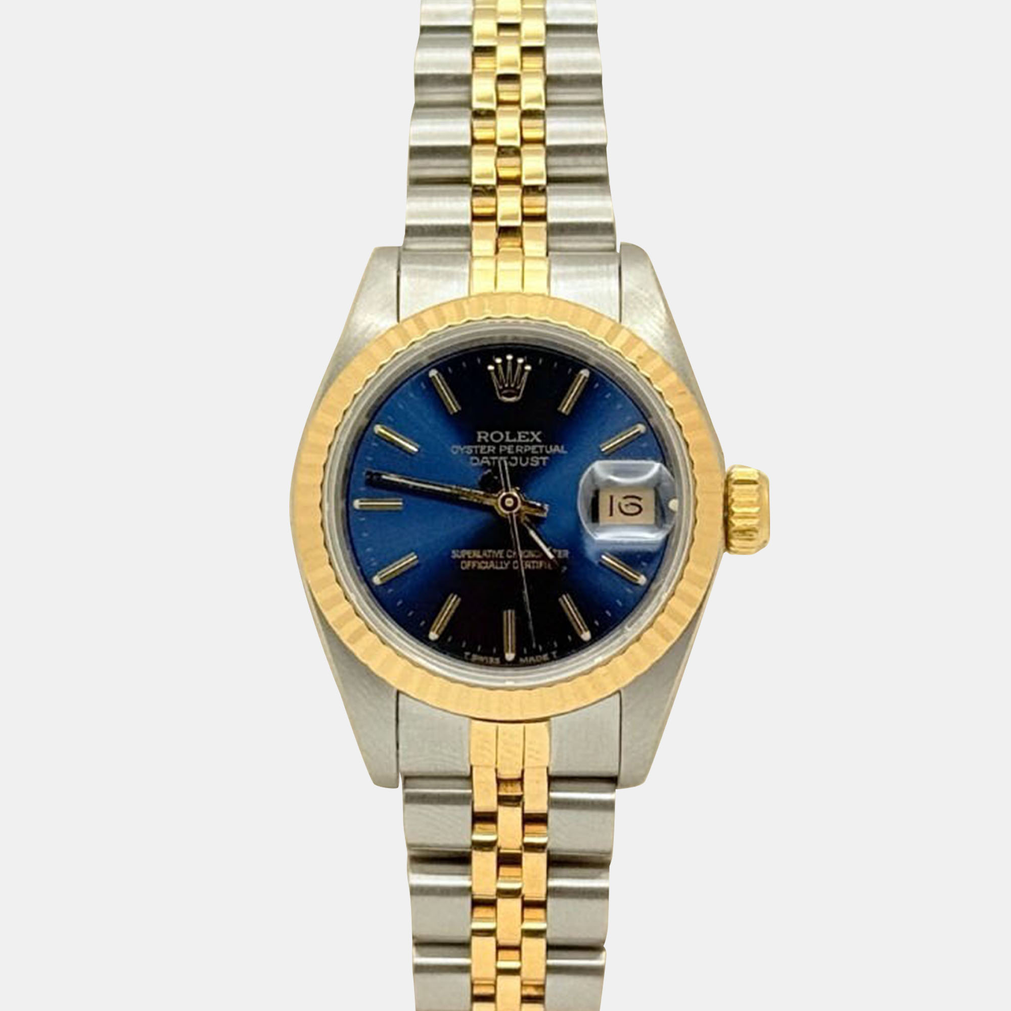 

Rolex Datejust 69173 Automatic Blue Dial 18K Yellow Gold Stainless Steel Women's Wristwatch