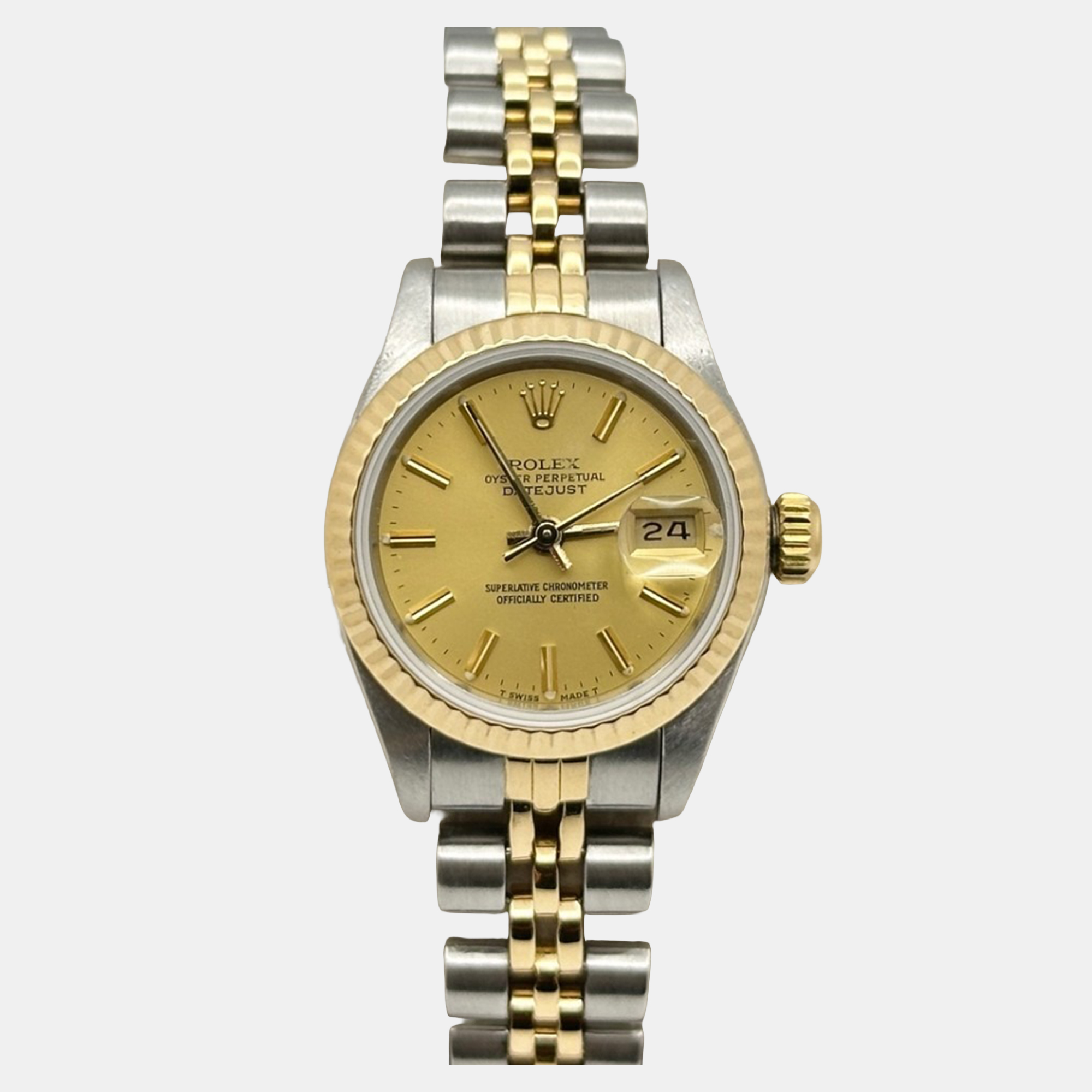 

Rolex Datejust 69173 Automatic Champagne Dial 18k Yellow Gold Stainless Steel Women's Wristwatch 26 mm