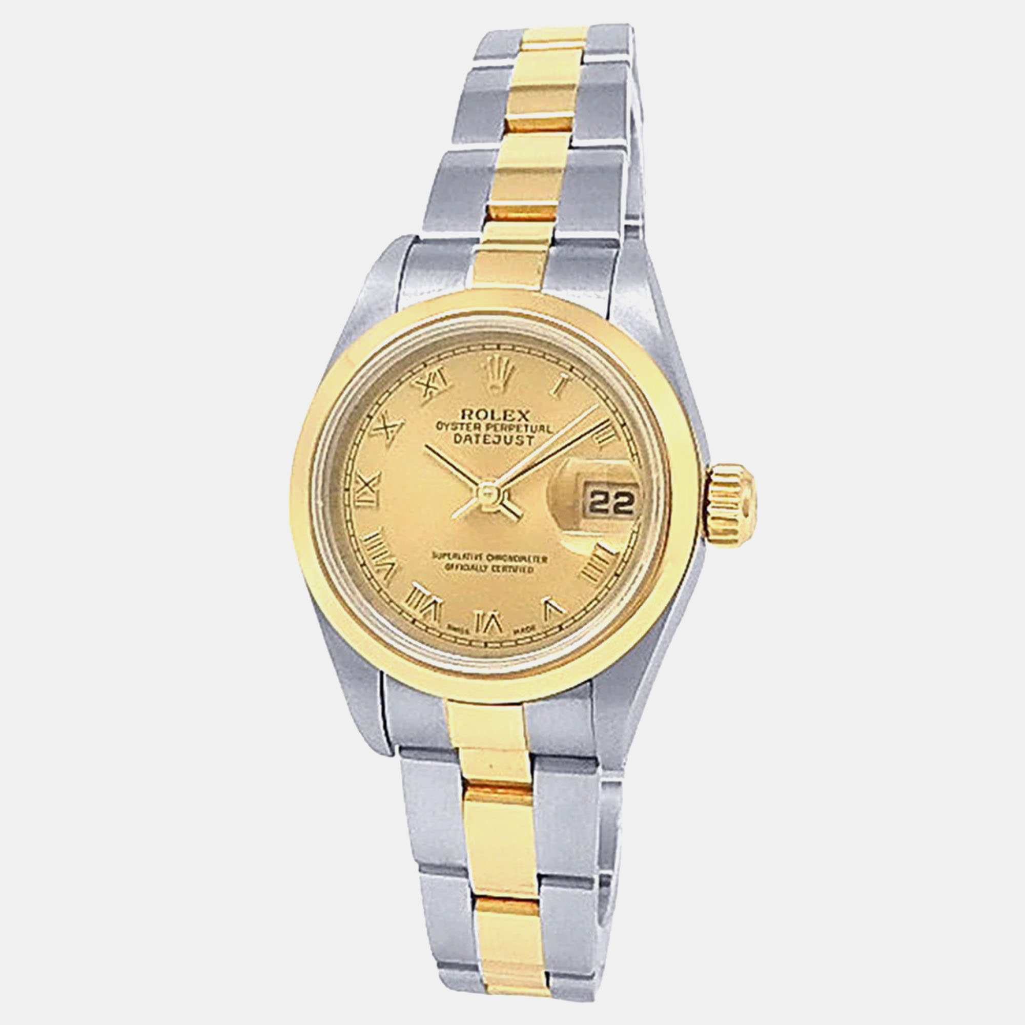 

Rolex Datejust 79163 Automatic Champagne Dial Stainless Steel 18k Yellow Gold Women's Wristwatch