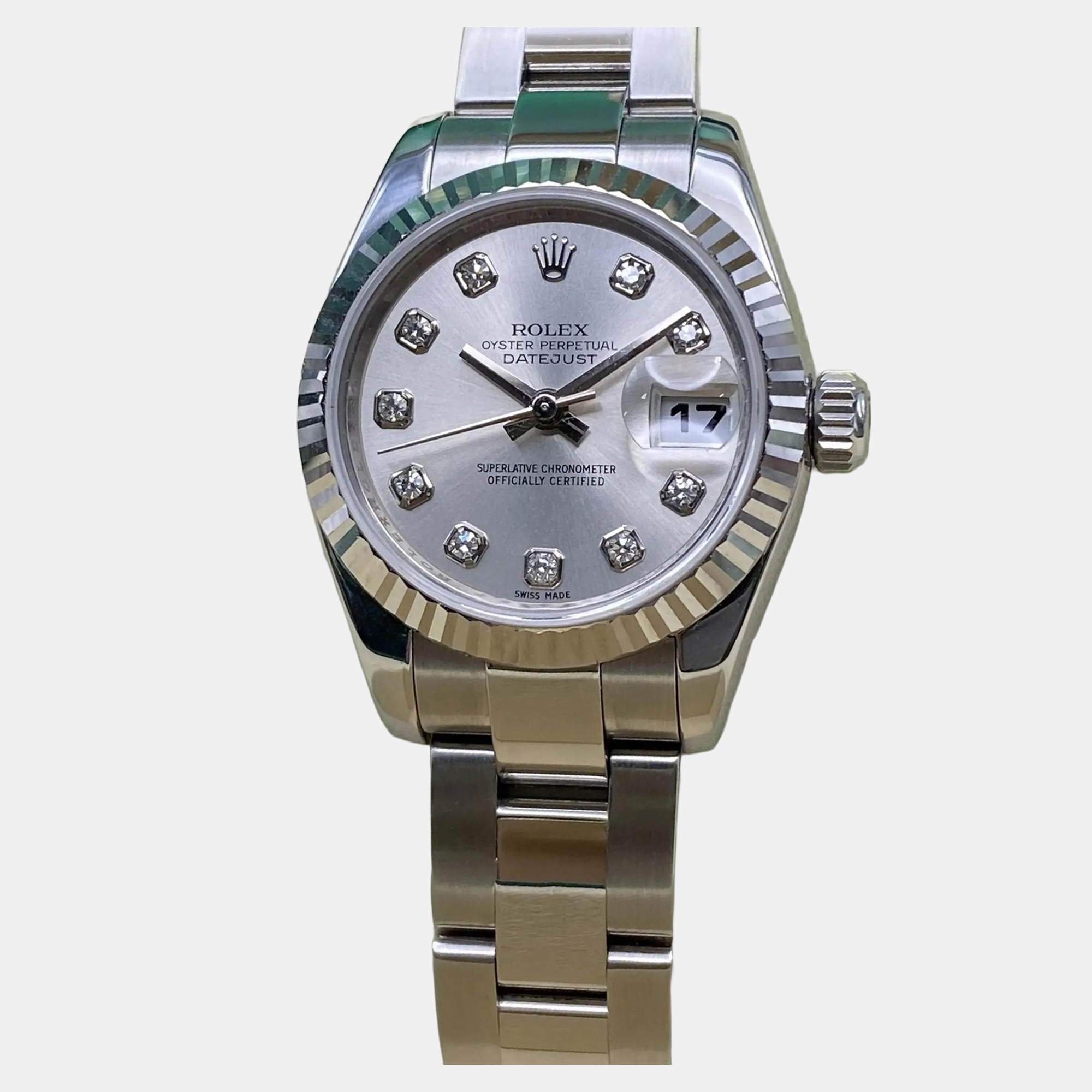 

Rolex Datejust 179174 Automatic Silver Diamond Dial Stainless Steel Women's Wristwatch
