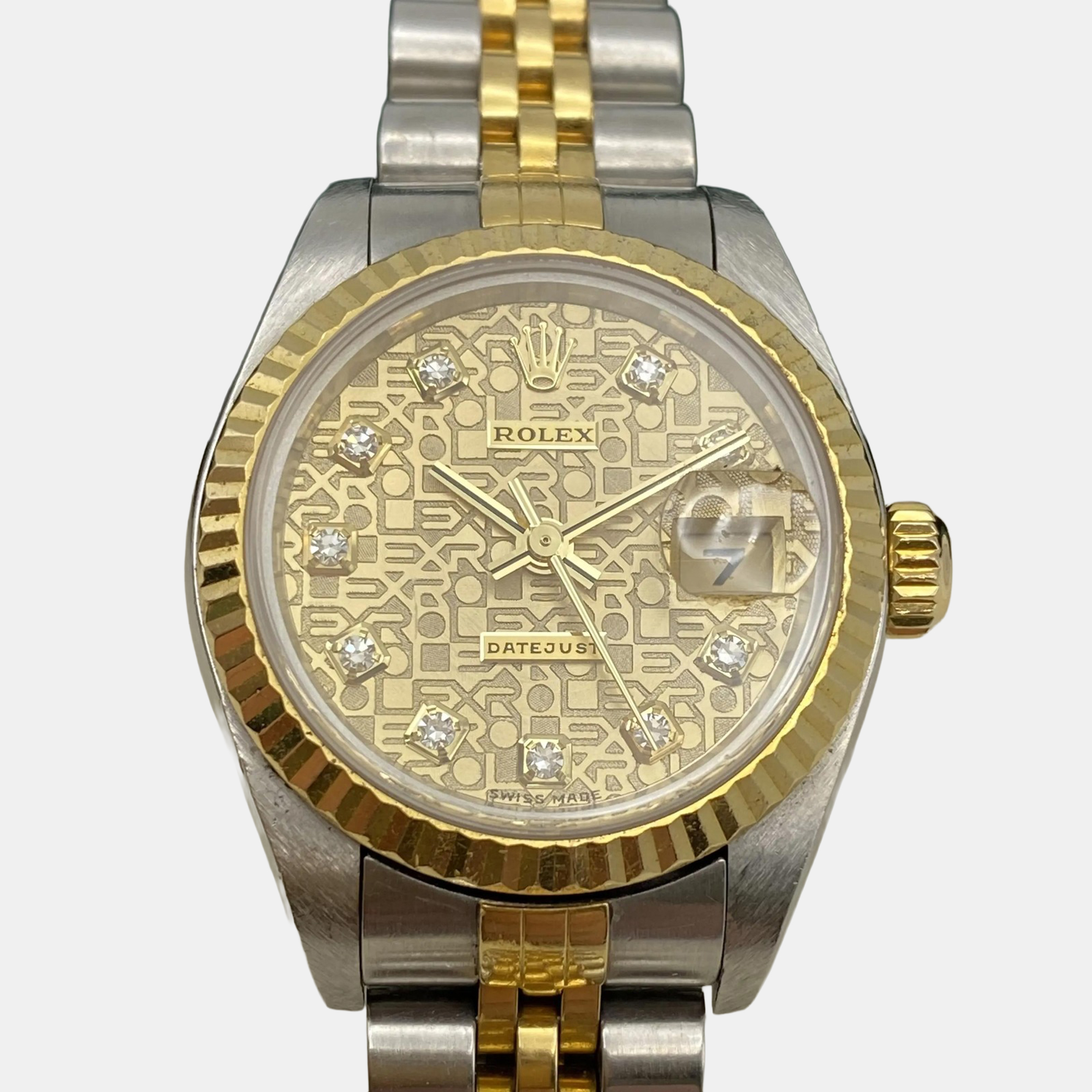 

Rolex Datejust 79173 Automatic Champagne Computer Diamond Dial Stainless Steel 18k Yellow Gold Women's Wristwatch