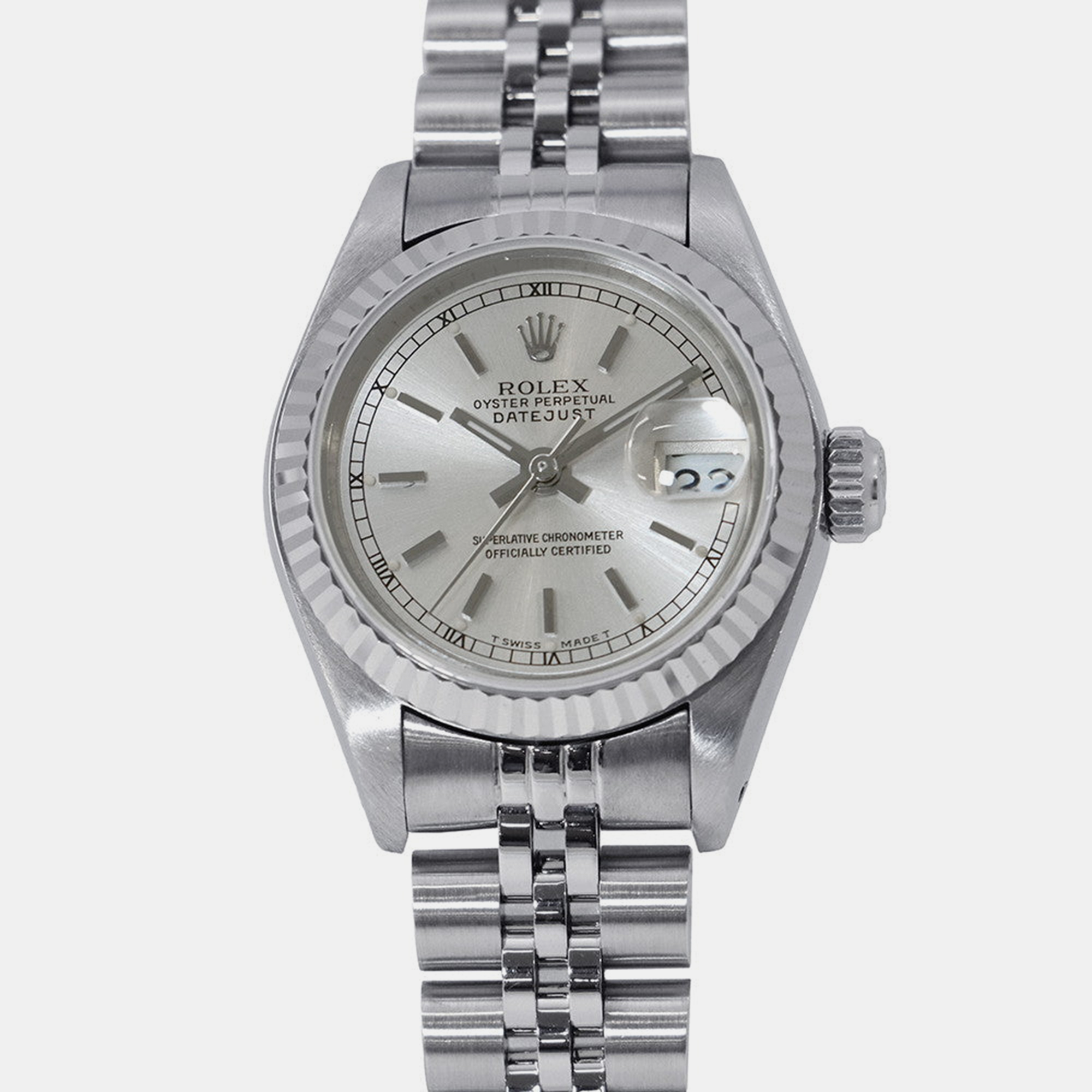 

Rolex Datejust 69174 Automatic Silver 18k White Gold Stainless Steel Women's Wristwatch 26 mm