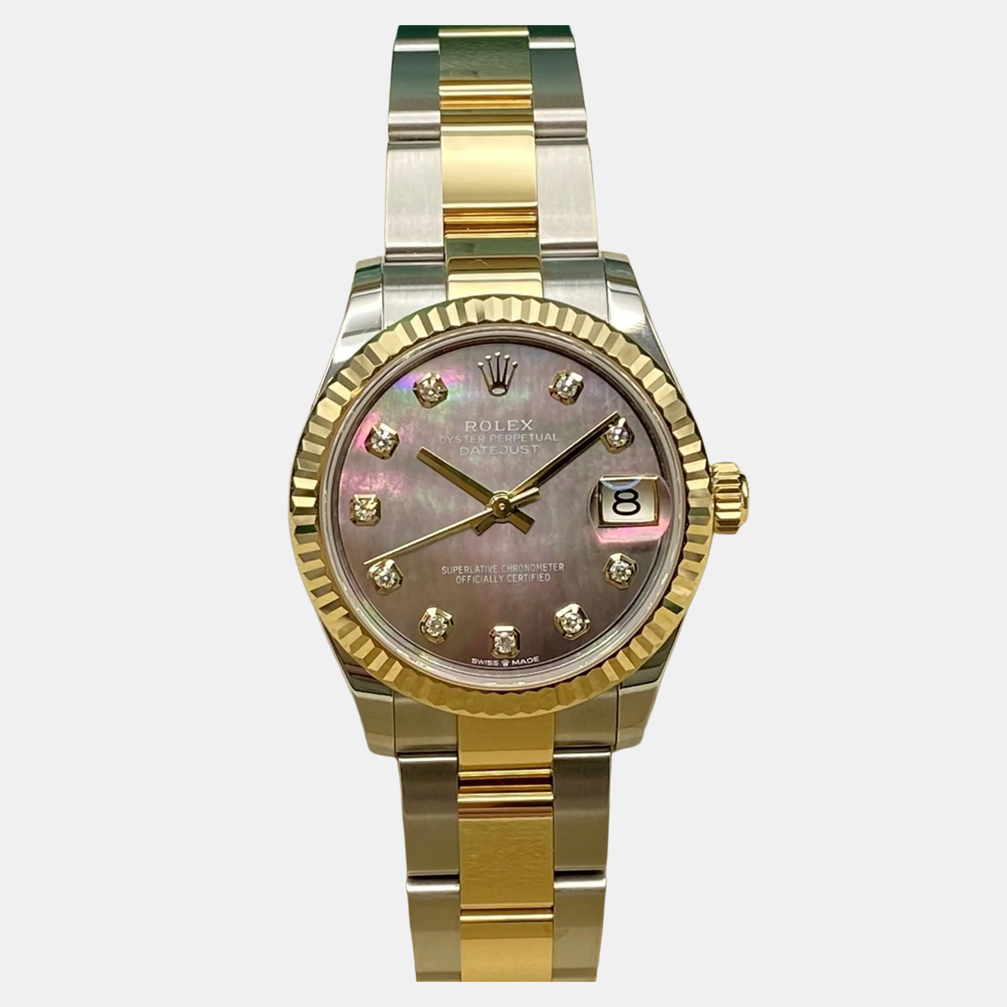 

Rolex Datejust 278273 Automatic Mother of Pearl Diamond Dial 18K Yellow Gold Stainless Steel Women's Wristwatch 31 mm