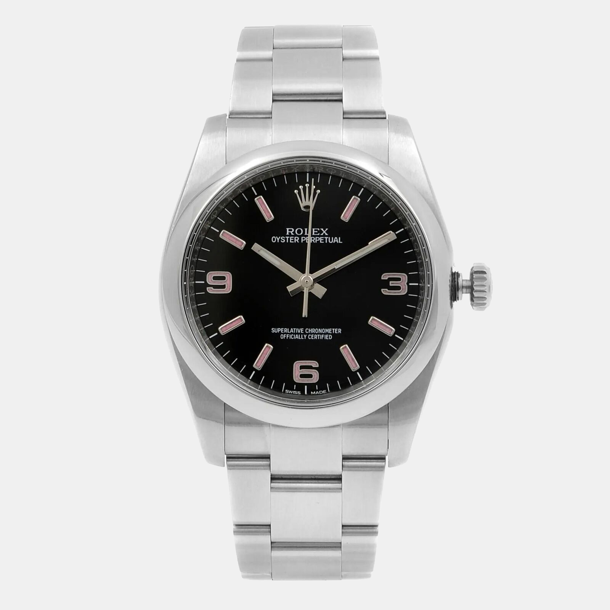 Rolex Oyster Perpetual 116000 Automatic Black Dial Stainless Steel Unisex Wristwatch 36mm