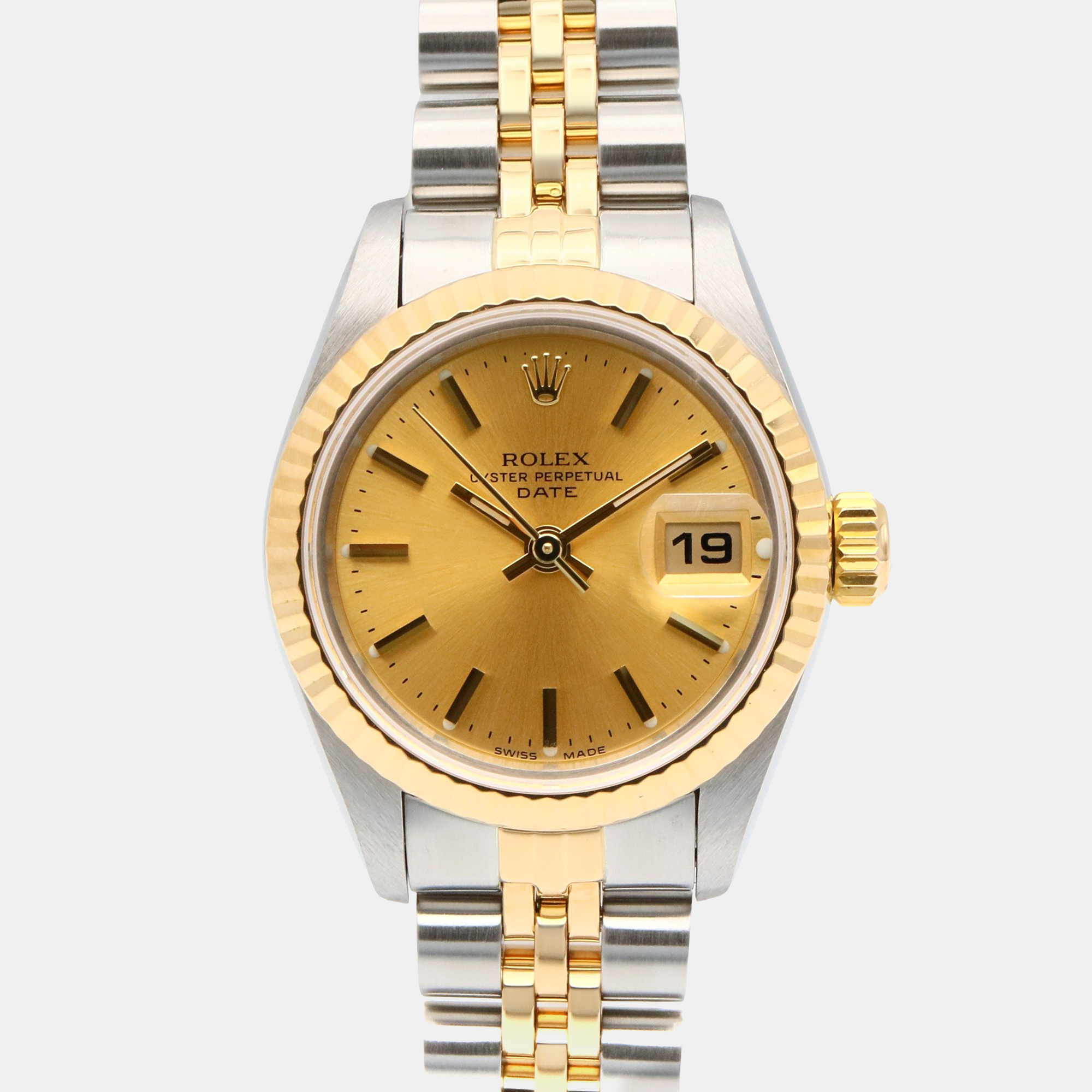 Rolex Datejust 69173 Automatic Champagne 18k Yellow Gold Stainless Steel Women’s Wristwatch 26 mm