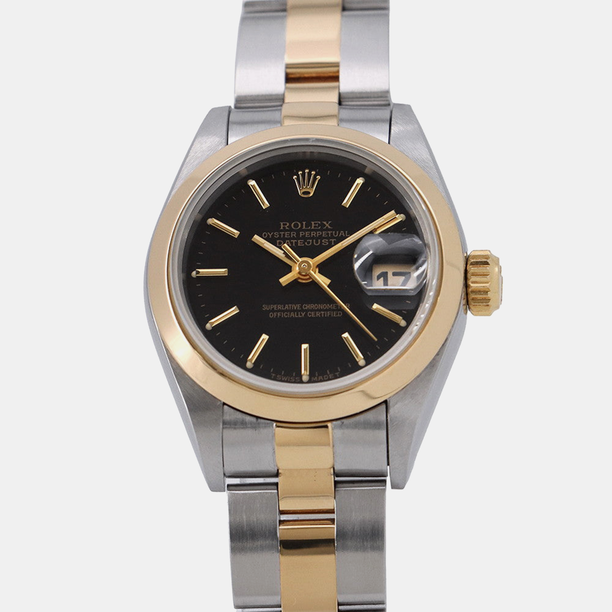 

Rolex Datejust 69163 Automatic Black 18K Yellow Gold Stainless Steel Women's Wristwatch 26 mm