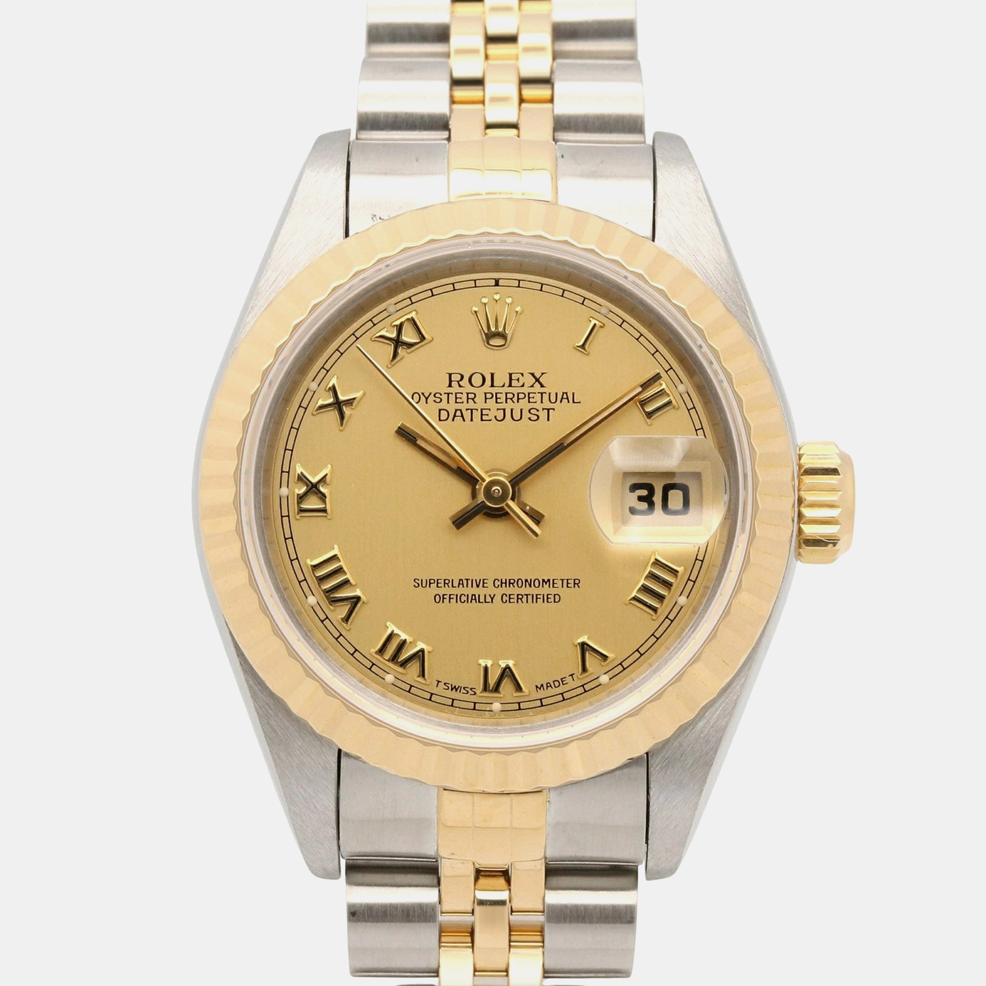 Rolex Datejust 69173 Champagne 18K Yellow Gold Stainless Steel Automatic Womens Watches 26mm