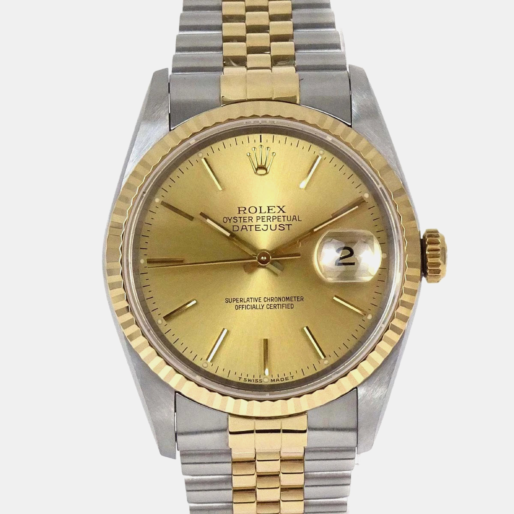 Rolex Oyster Perpetual 16233 Gold 18K Yellow Gold Stainless Steel Automatic Womens Wristwatch 36mm