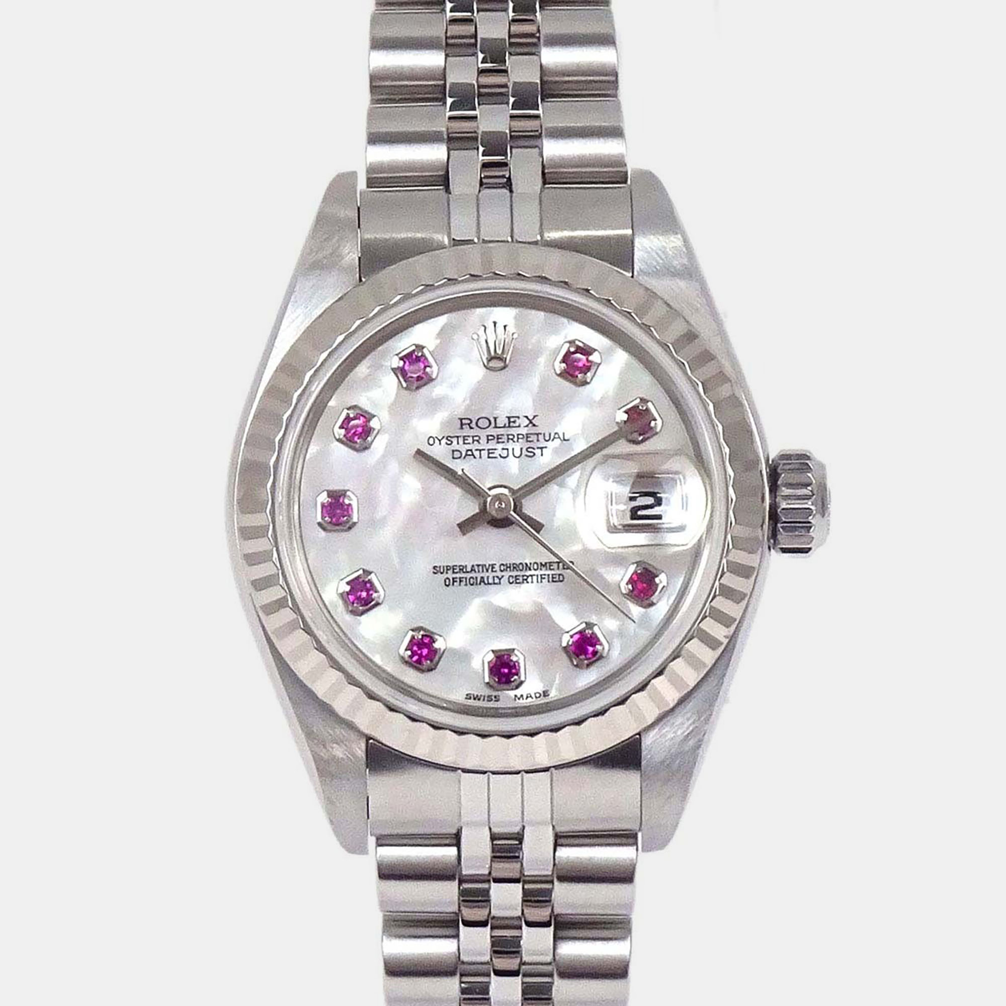 Rolex Lady Datejust 79174NGR Silver Stainless Steel Mother of Pearl Automatic Womens Wristwatch 26mm