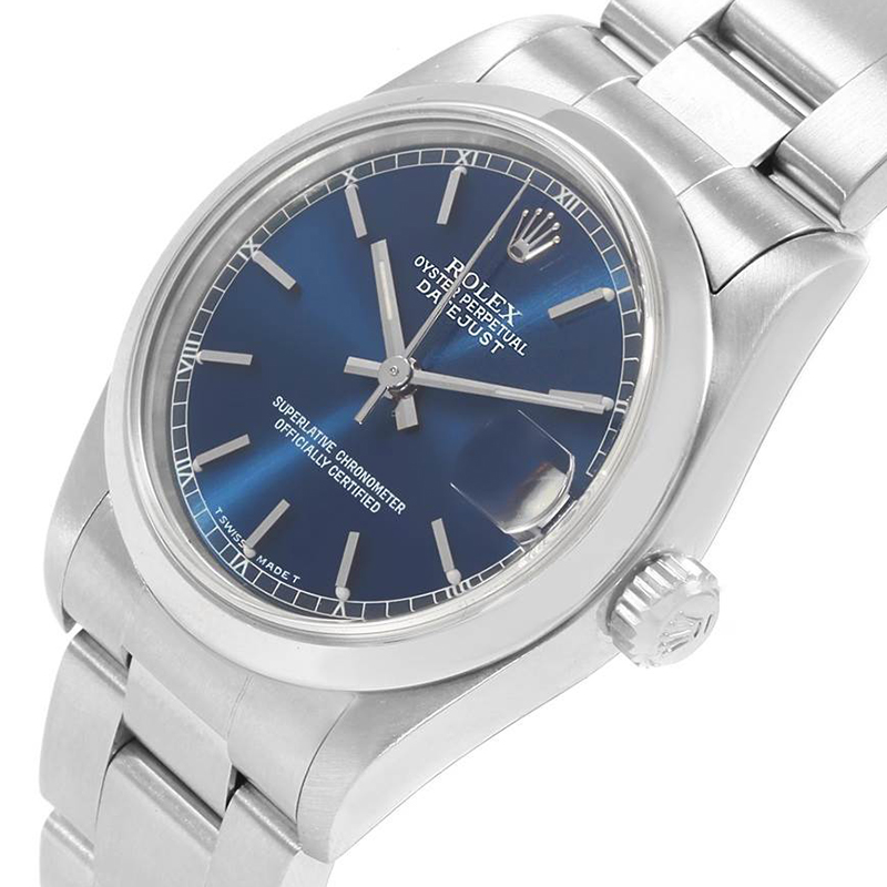 

Rolex Black Stainless Steel Datejust, Blue