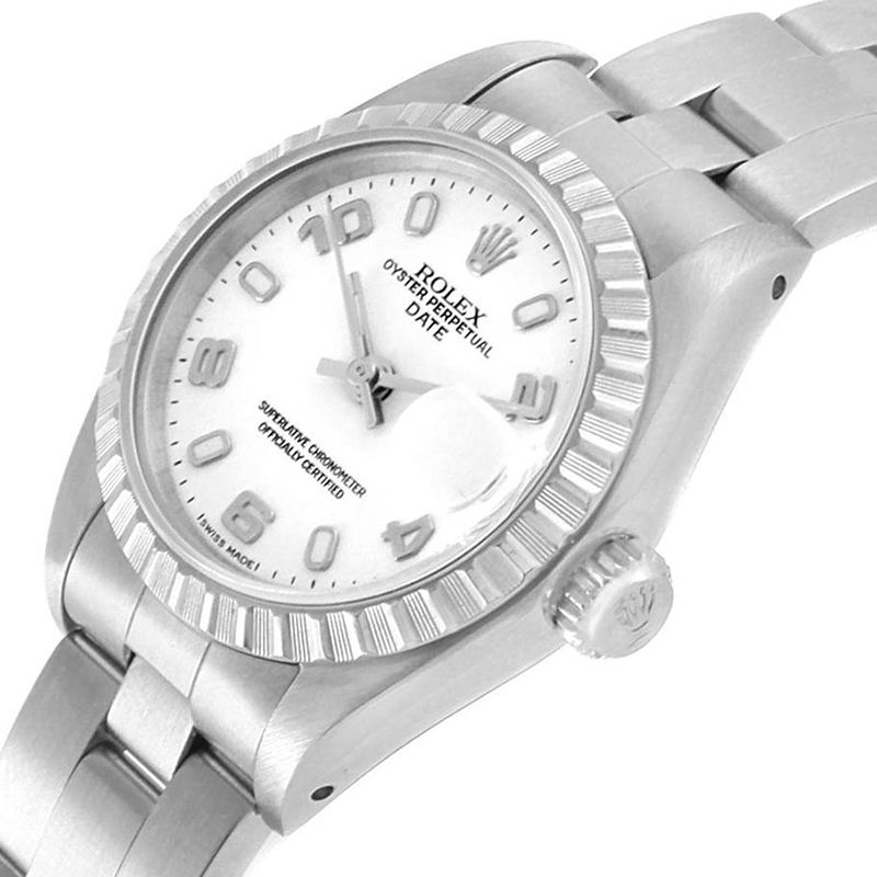 

Rolex White Stainless Steel Date