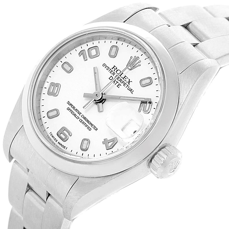 

Rolex White Stainless Steel Date