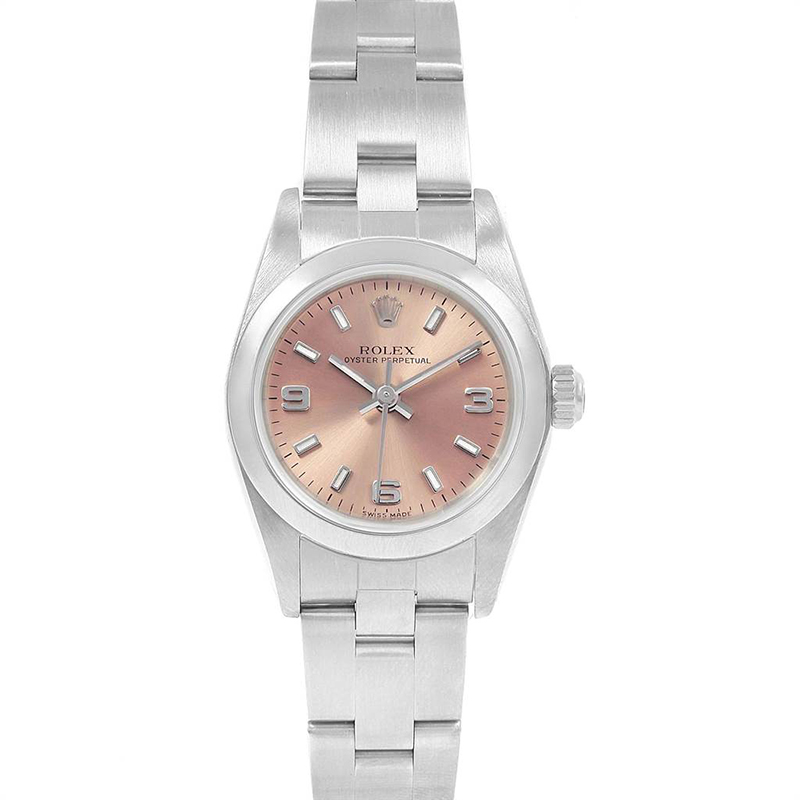 

Rolex Salmon and Stainless Steel Oyster Perpetual Nondate, Brown
