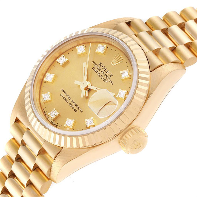 

Rolex Champagne Diamonds And, Gold
