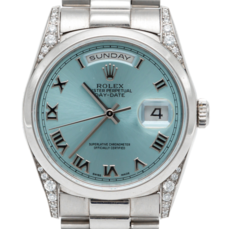 

Rolex Ice Blue Day-Date President Bracelet Full Platinum Diamond Watch