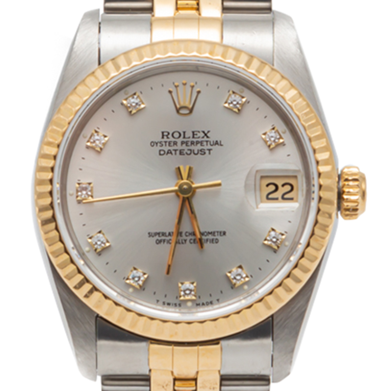 

Rolex Silver Datejust Steel & Yellow Gold Diamond Dial Women's Watch