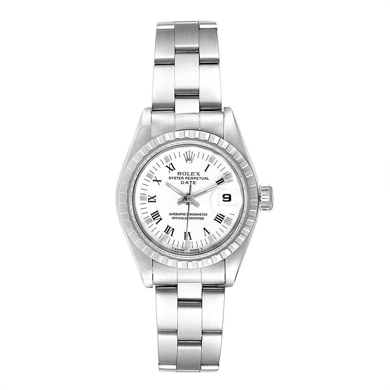 Pre-owned Rolex White Stainless Steel Date 69240 Women's Wristwatch 26mm