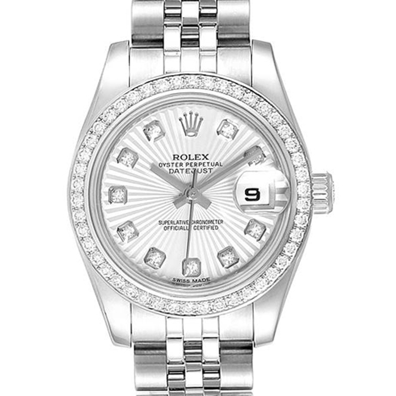 

Rolex Silver Diamonds Stainless Steel Datejust