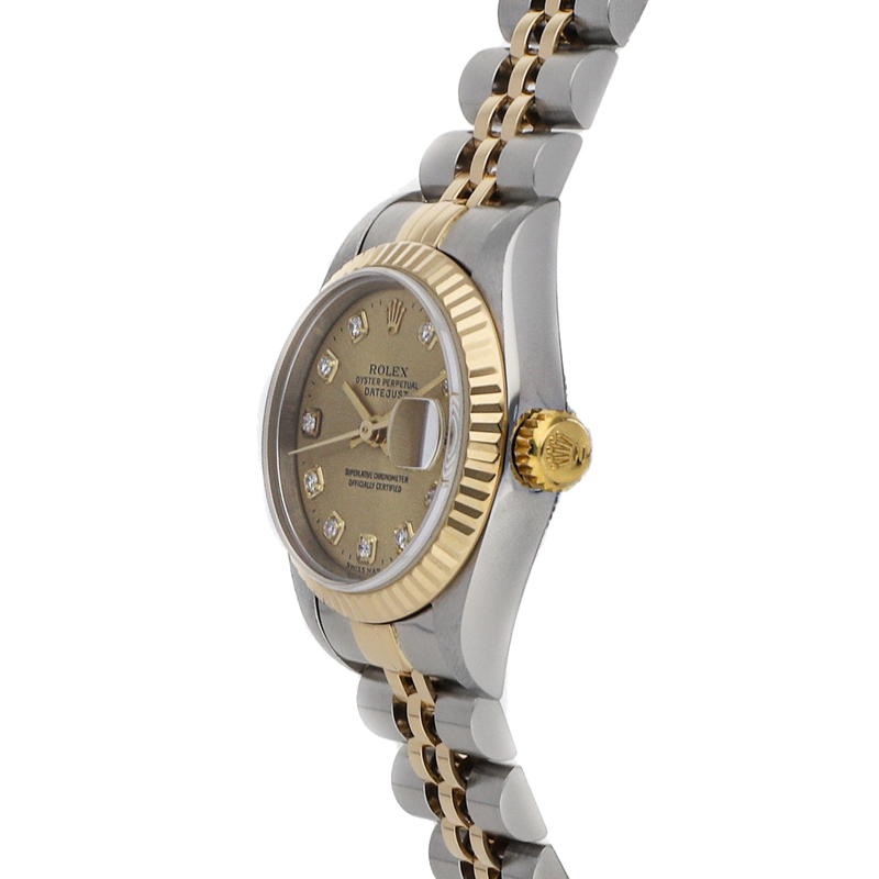 

Rolex Champagne Diamonds Stainless Steel And, Gold