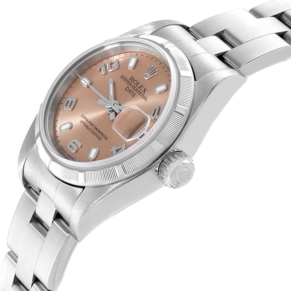 

Rolex Salmon Stainless Steel Date Automatic, Pink