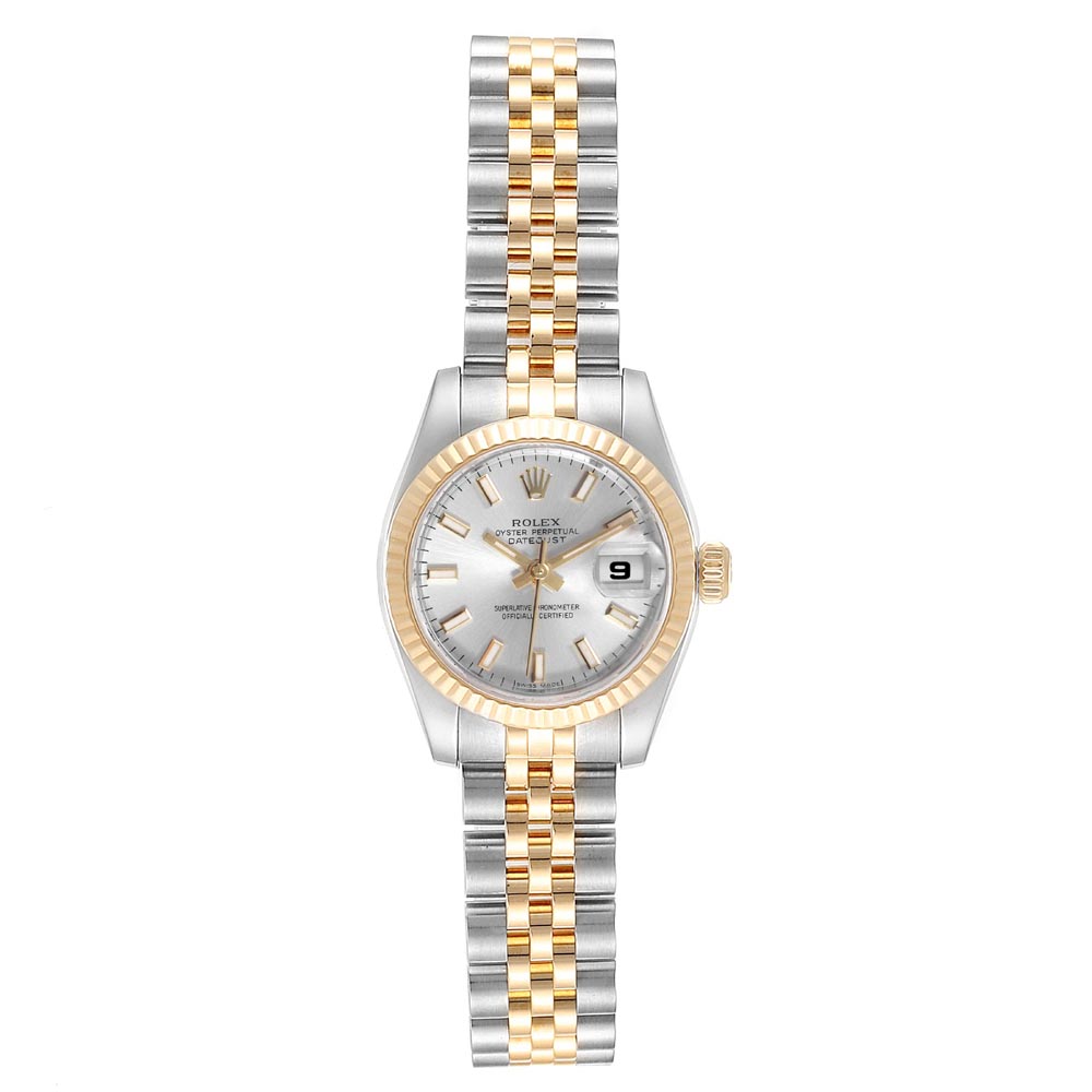 rolex silver and gold womens watch