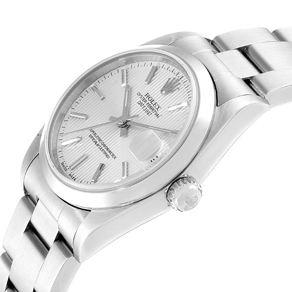

Rolex Silver Tapestry Stainless Steel Datejust