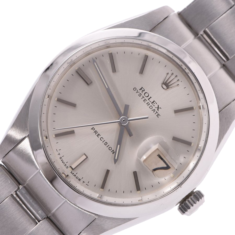 

Rolex Silver Stainless Steel Oyster Date Precision