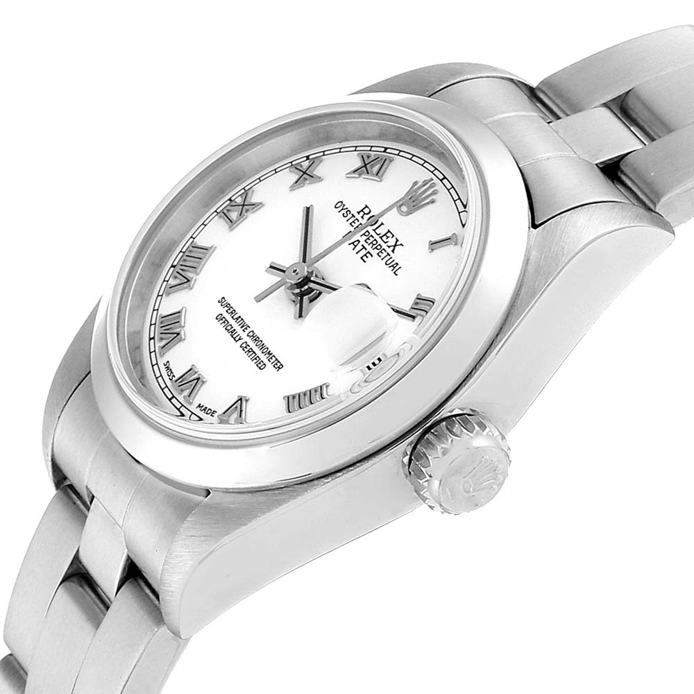

Rolex White Stainless Steel Oyster Perpetual Date Automatic