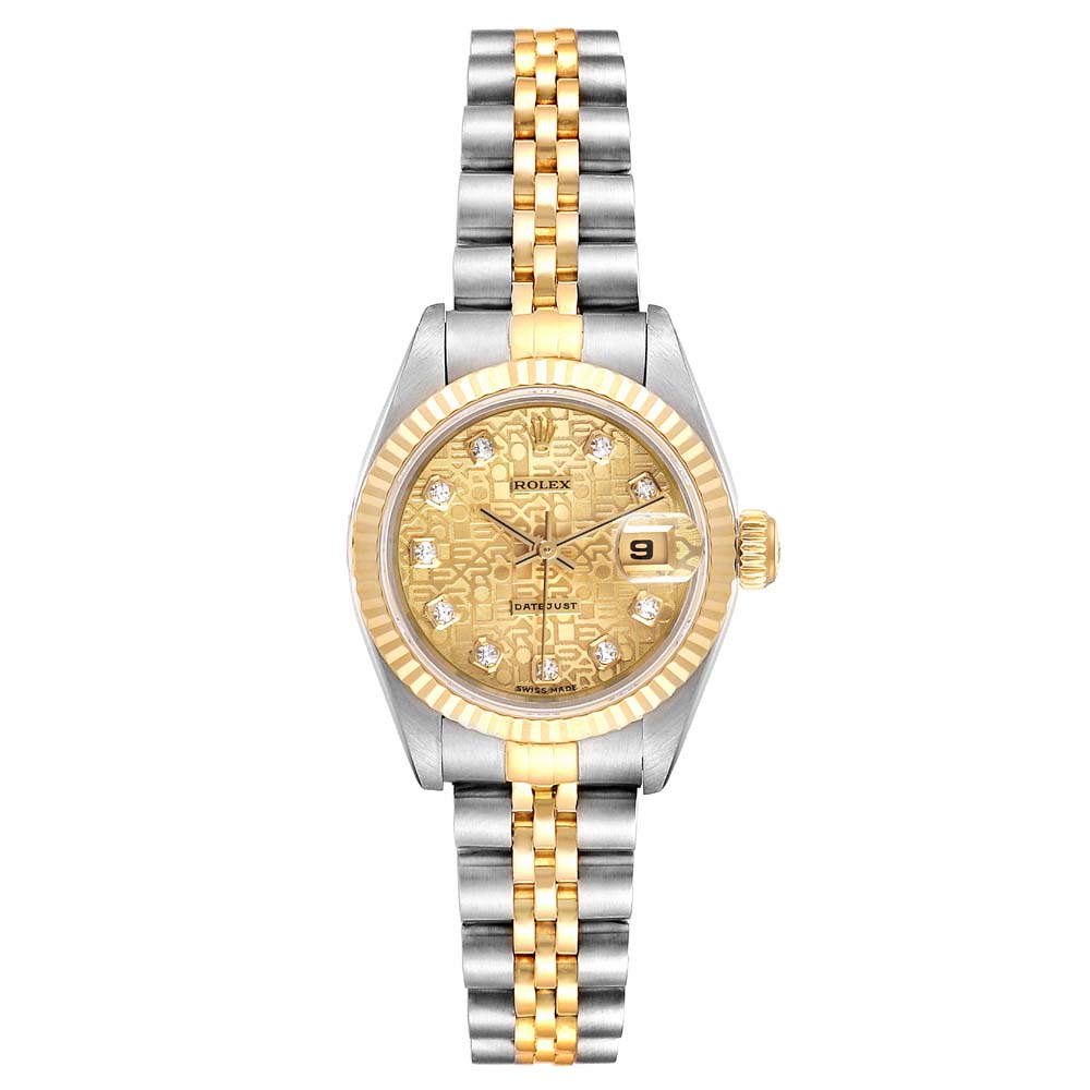 Click to view more detailed imagery on our partner's website Pre-owned Rolex Diamonds Champagne 18k Yellow Gold And Stainless Steel Datejust Automatic 69173 Women's Wristwatch 2