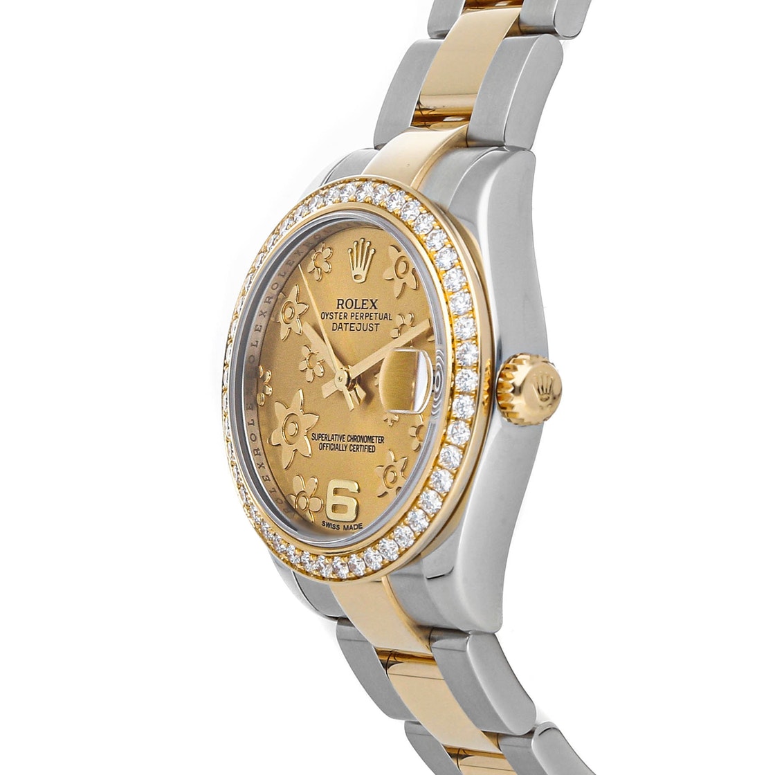 

Rolex Champagne Diamonds 18K Yellow Gold And Stainless Steel Datejust 178383 Women's Wristwatch 31 MM