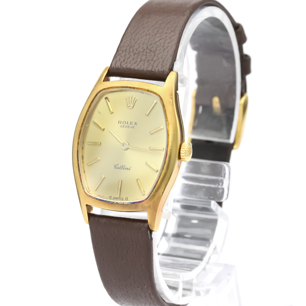 

Rolex Champagne 18K Yellow Gold Cellini 3803 Women's Wristwatch 23 MM