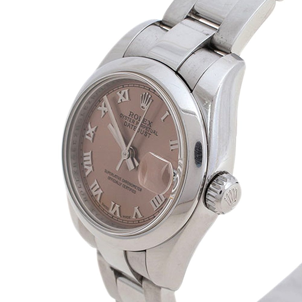 

Rolex Salmon Stainless Steel Datejust, Silver